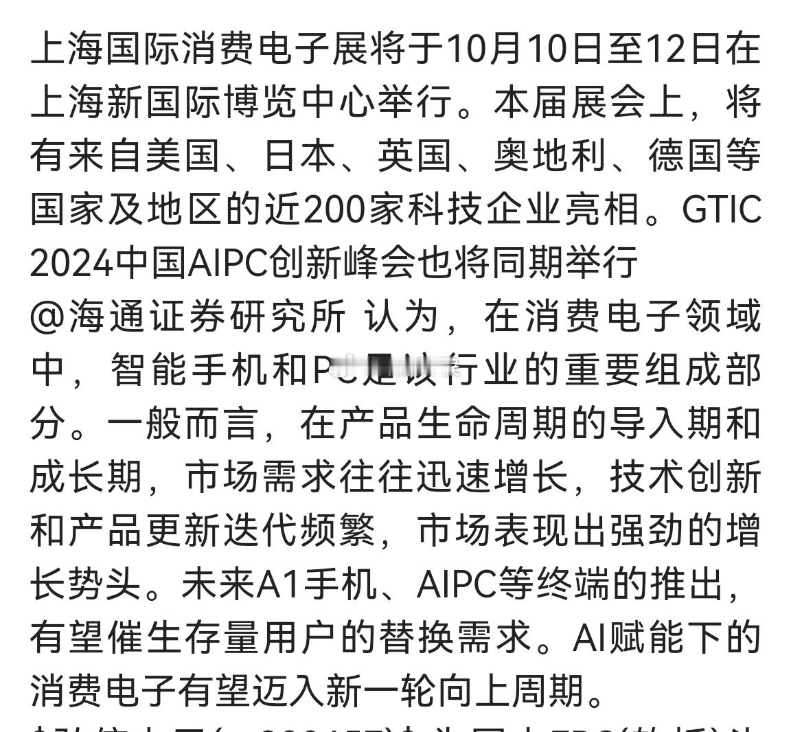 上海国际消费电子展即将召开，AI技术赋能行业发展 ​​​