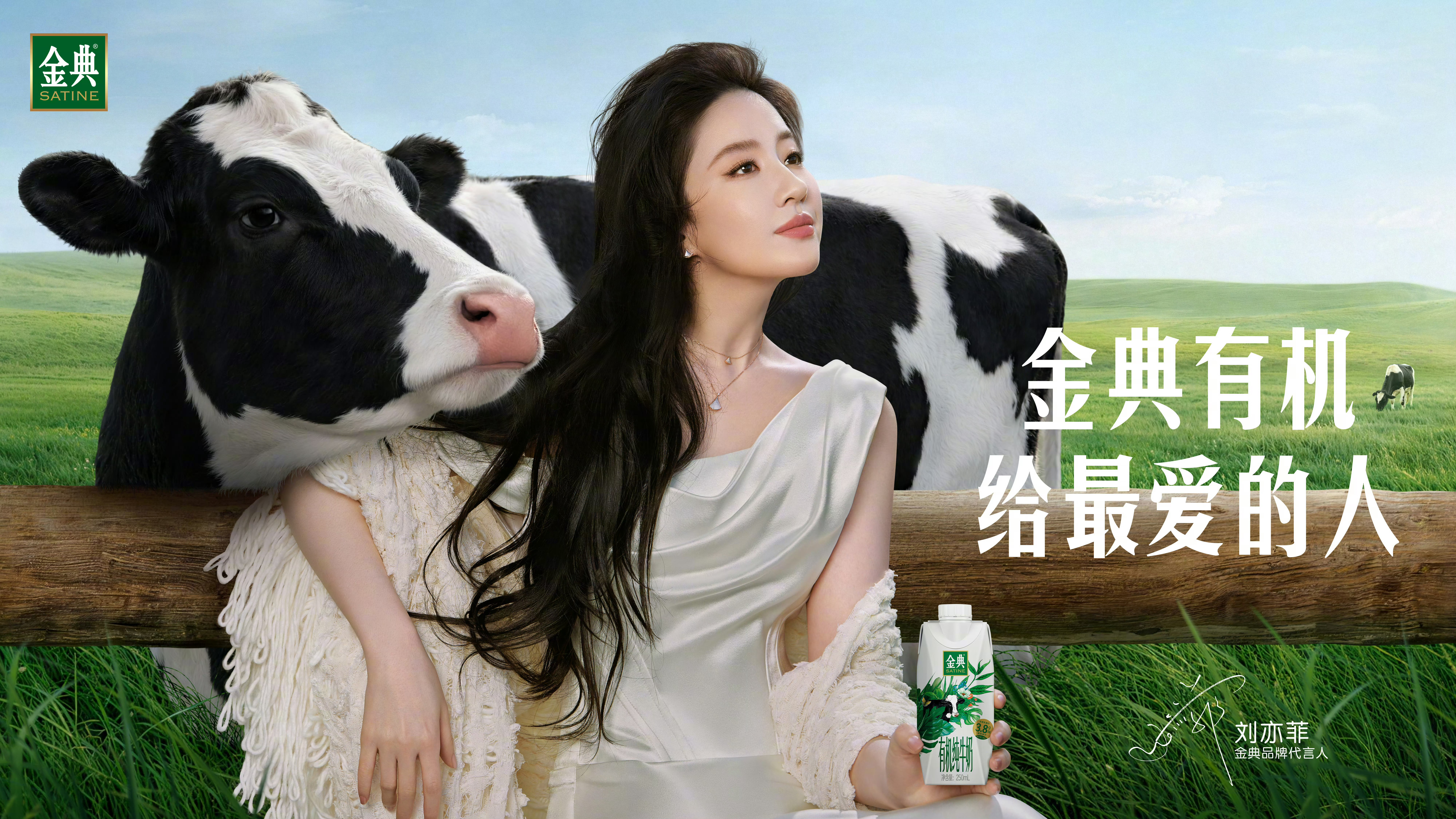 金典的广告牌也太美了吧坐标：内蒙古·呼和浩特东站刘亦菲｜金典｜地广｜硬广｜广告 