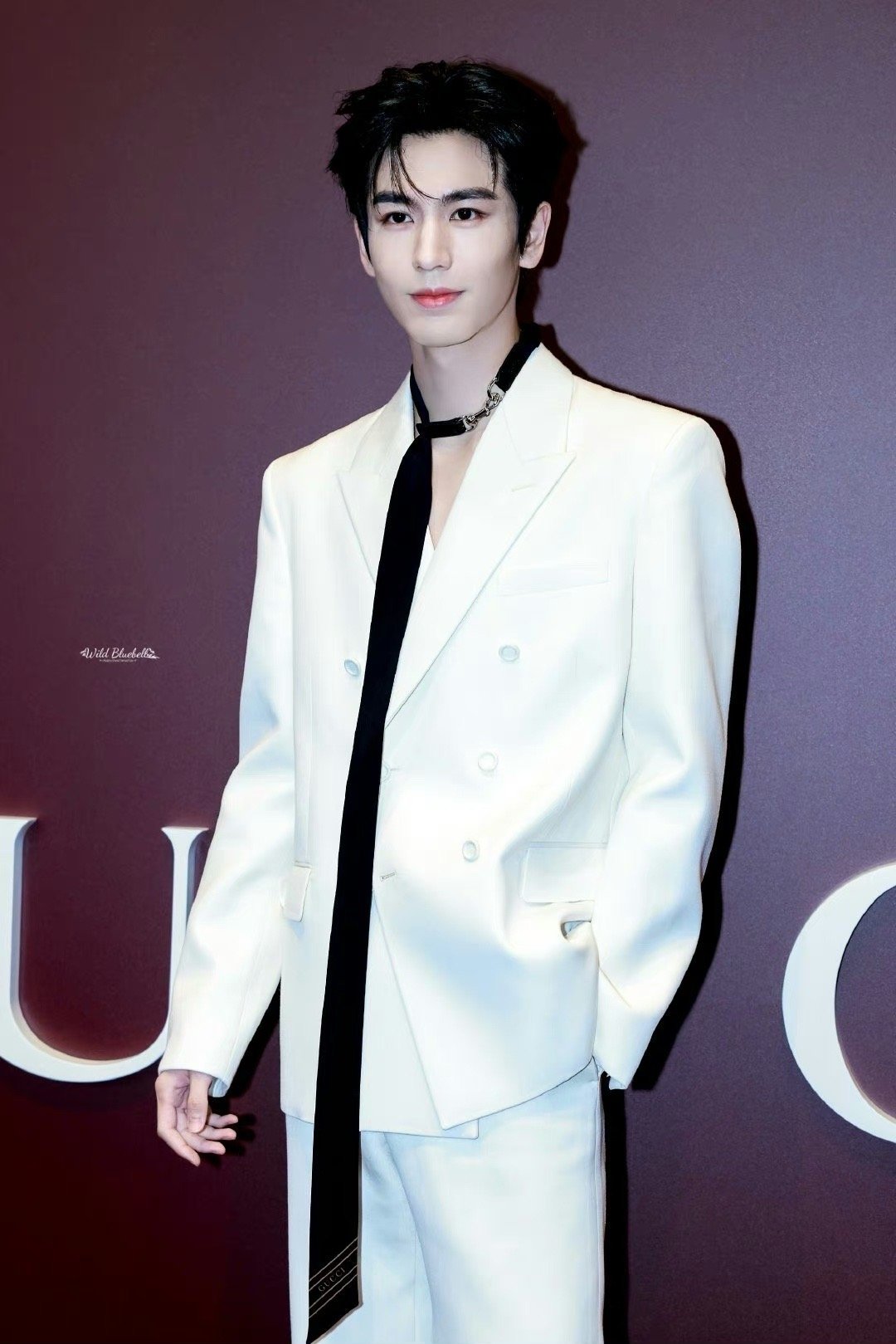 #张凌赫GUCCI活动生图#张凌赫虽然演技不咋滴，演一部扑一部，但这个颜值还是在