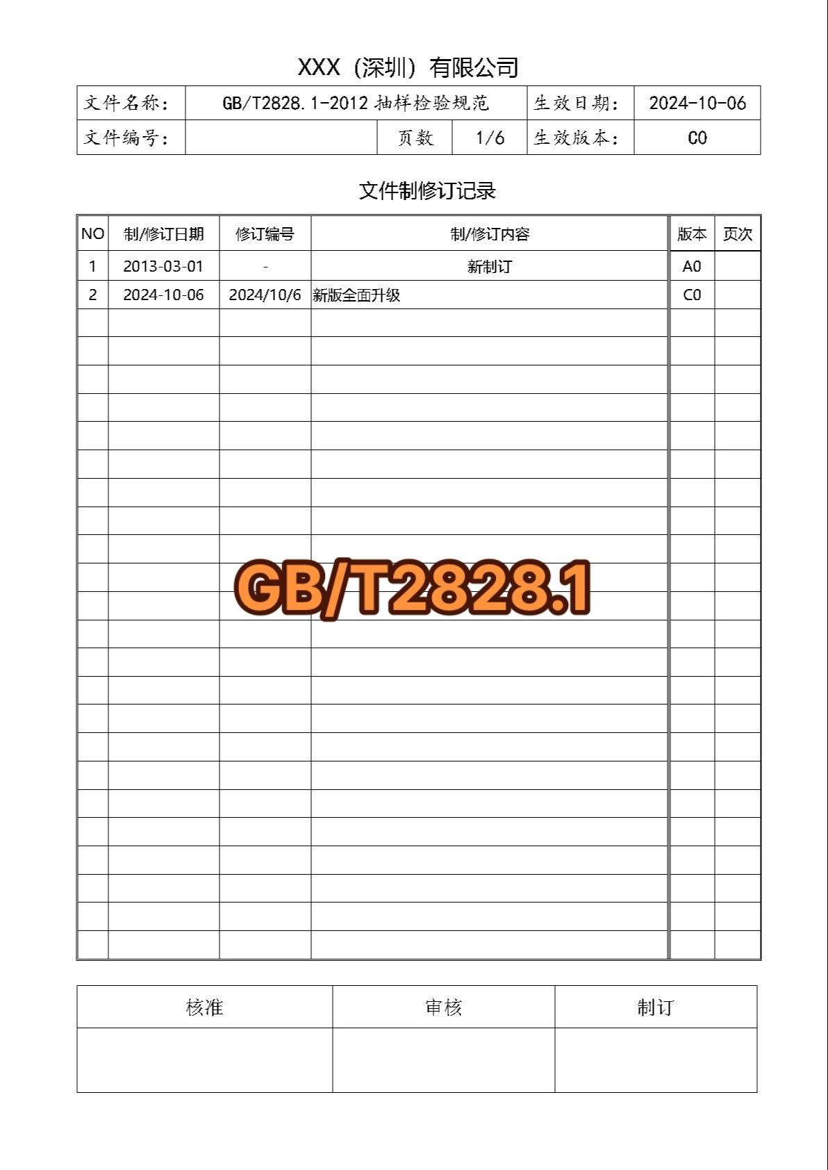 抽样检验规范word文件，合计6页。#每天学习一点点 #知识点总结 #职业技能 