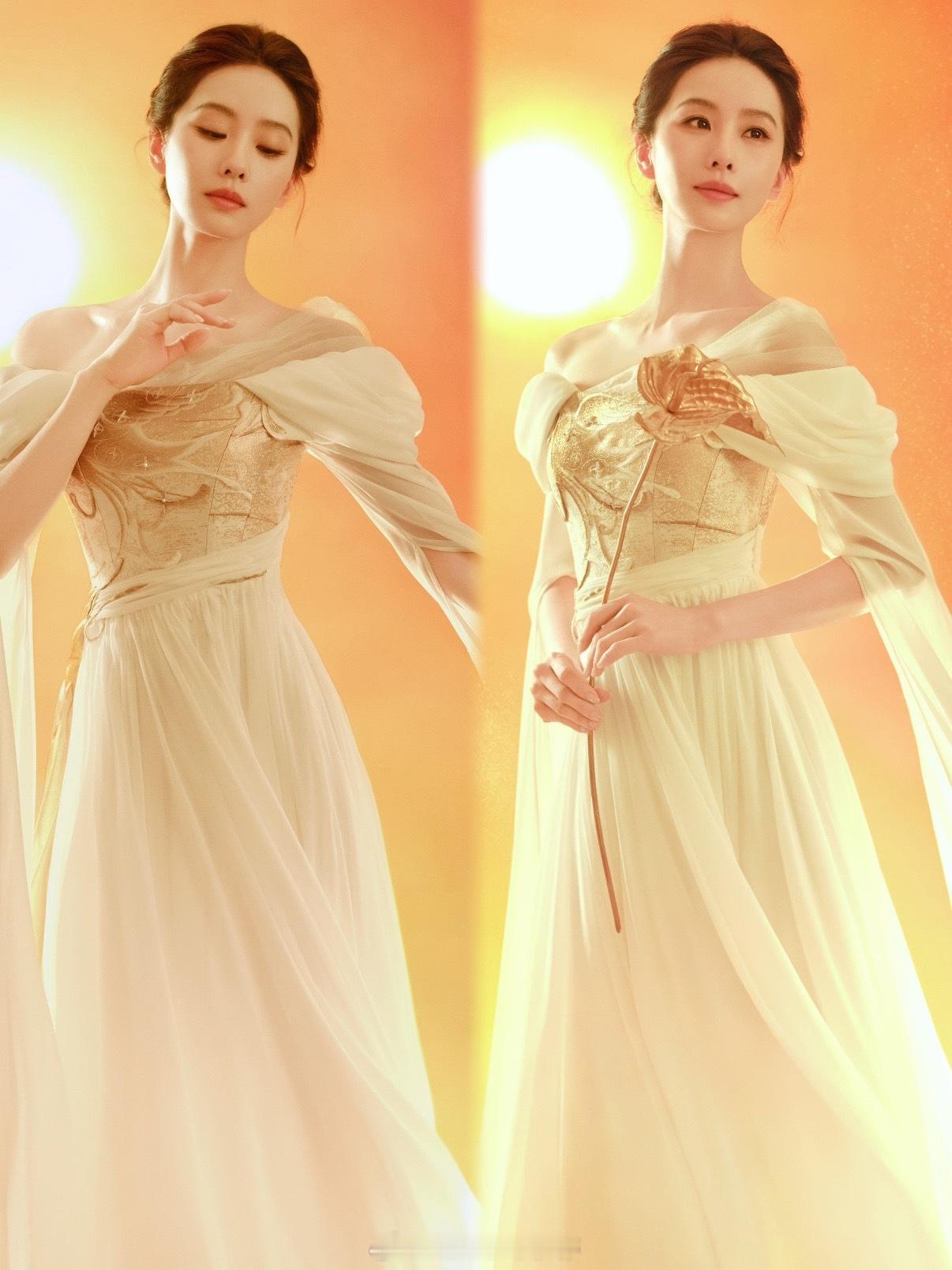 天坛女神刘诗诗北影节闭幕式太美了，充满神性的造型，期待美女