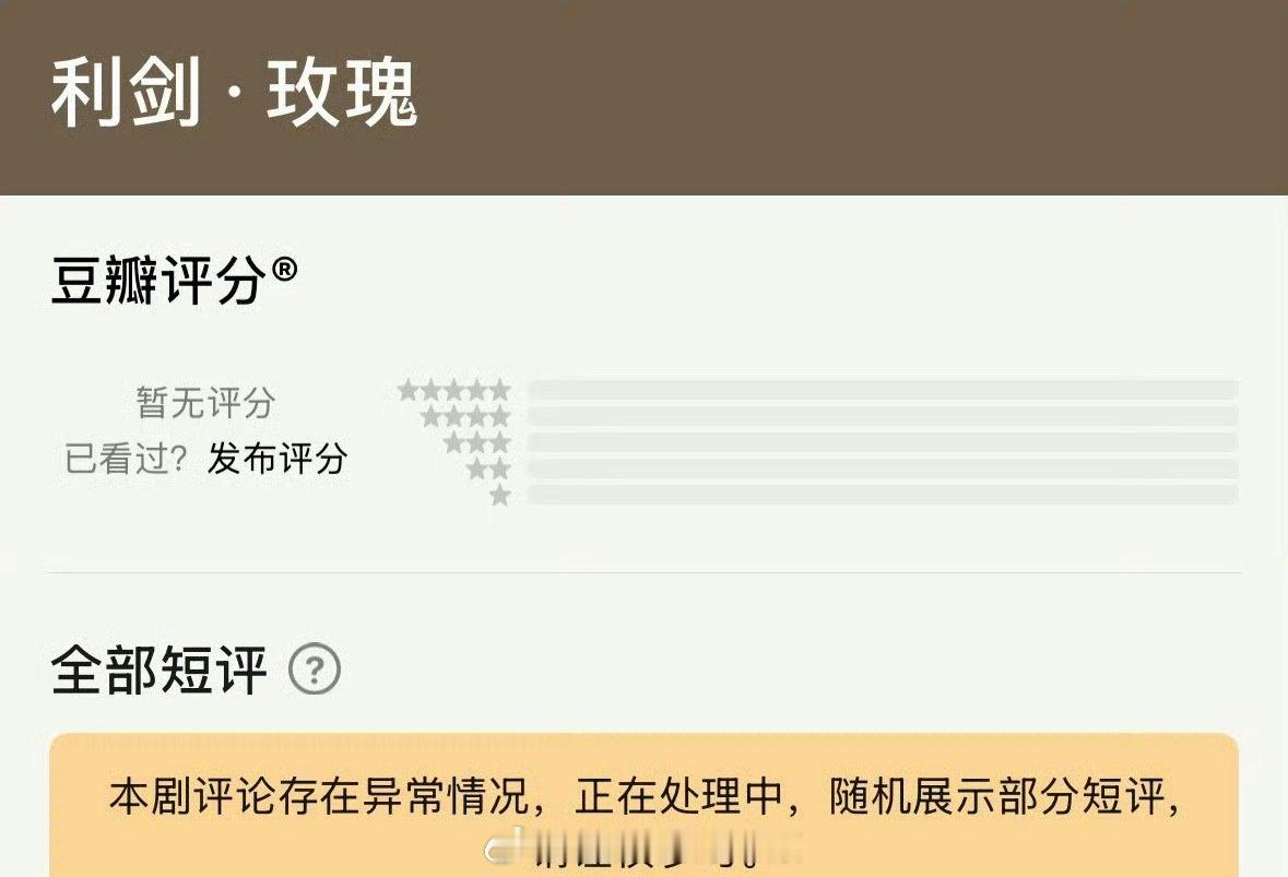 迪丽热巴《利剑玫瑰》豆b评论异常了， 被关评论了？[费解] ​​​