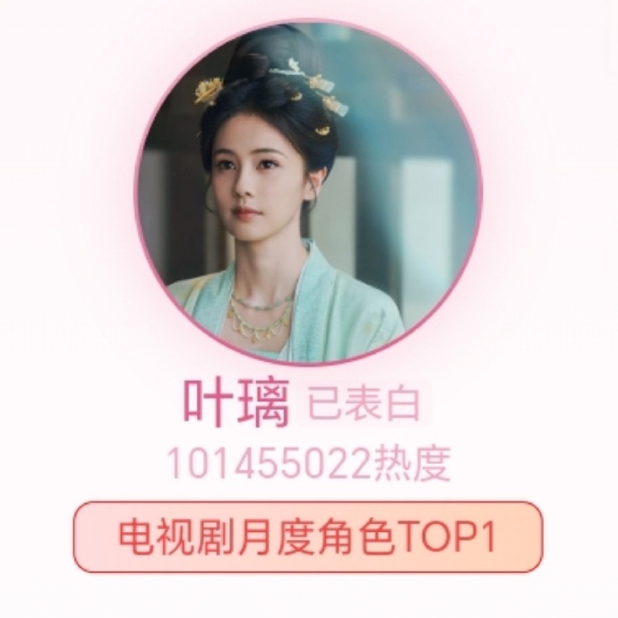 白鹿叶璃首日角色热度值破亿开播大吉，叶璃首日热度值破亿，期待白鹿后续更多精彩戏份