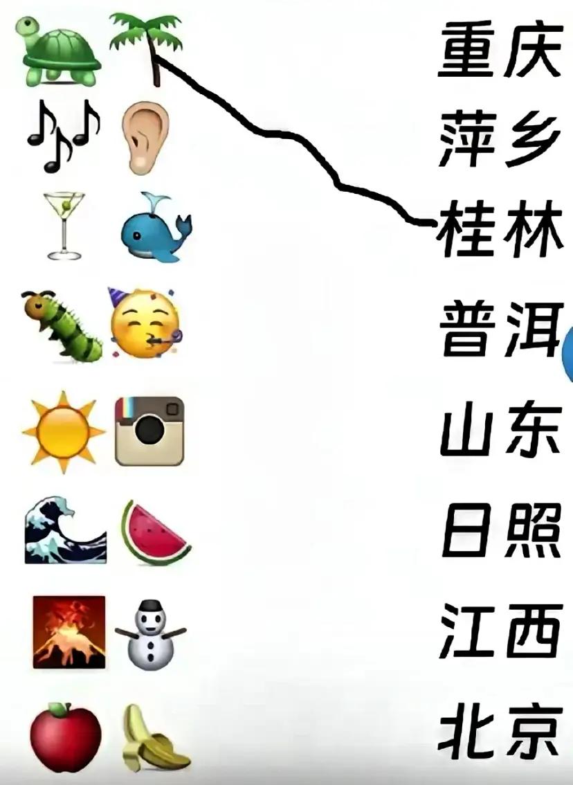 看图连线猜地名，很有趣的组合答题方式