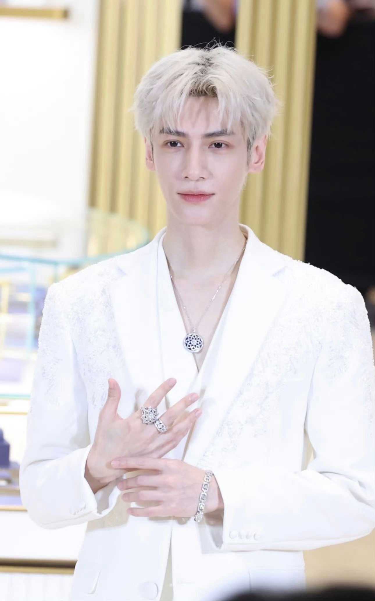 罗云熙 ☁️Forevermark永恒印记亚太区臻雅代言人罗云熙 银发与白衫，温