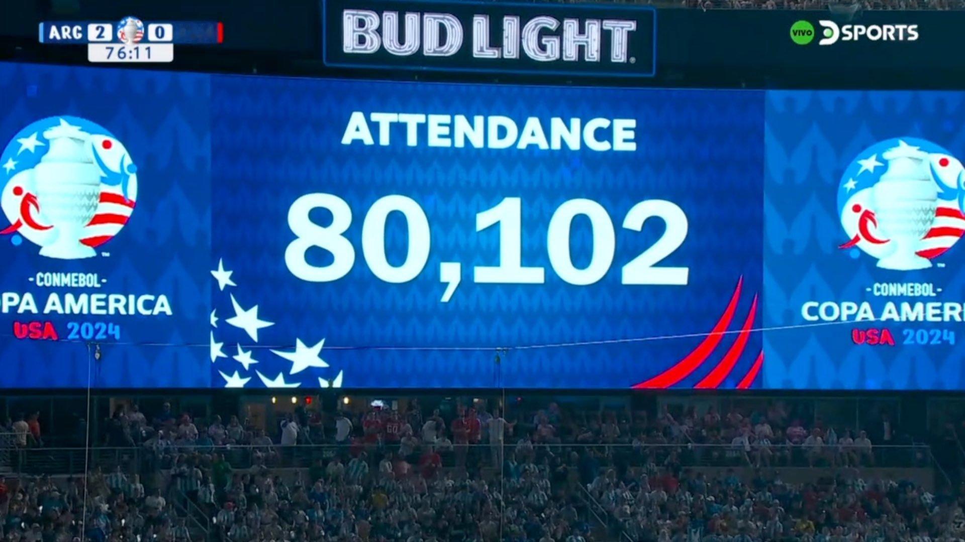 阿根廷vs加拿大美洲杯半决赛现场观众人数80102🔥#梅西[超话]# #梅西进