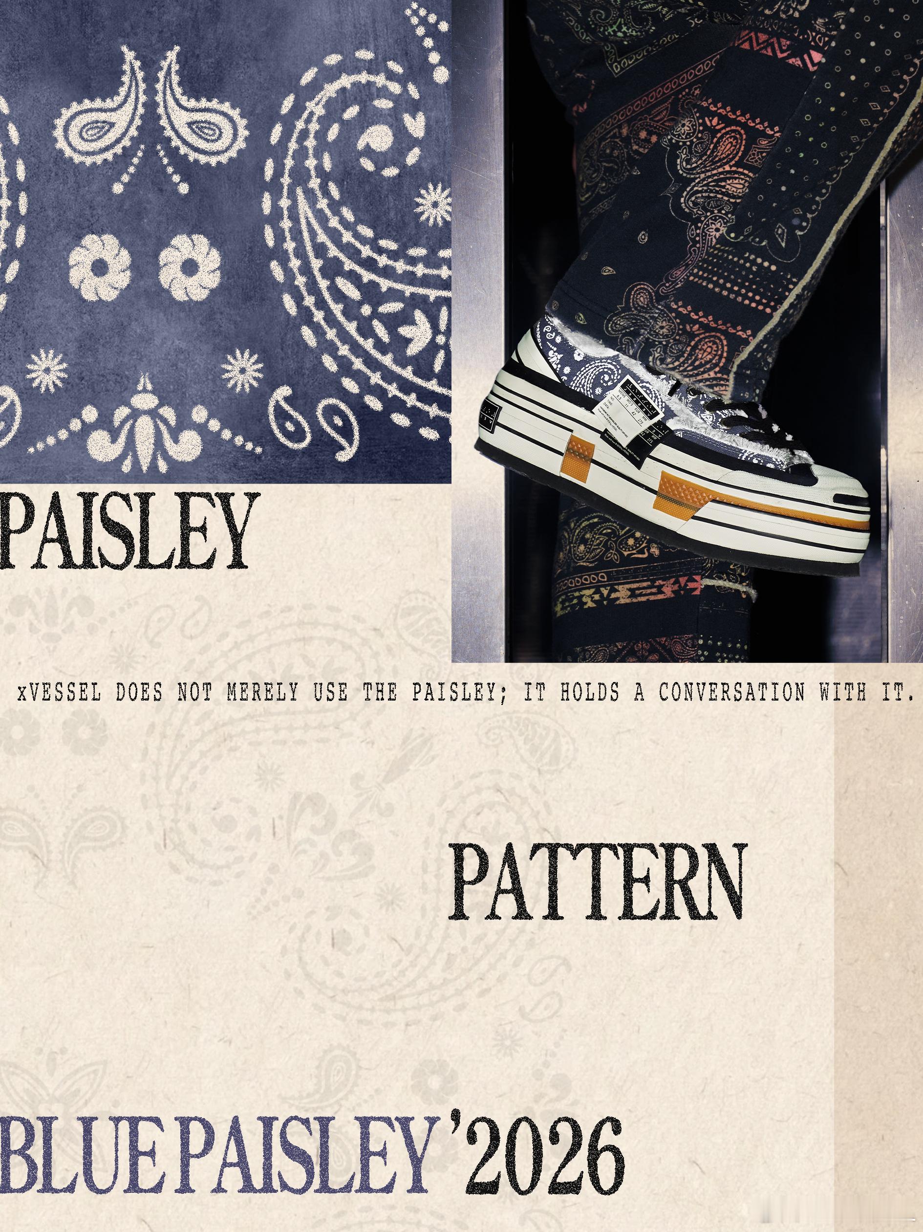 xVESSEL Rubber Tape Smiles V笑鞋 「蓝调佩斯利」即将