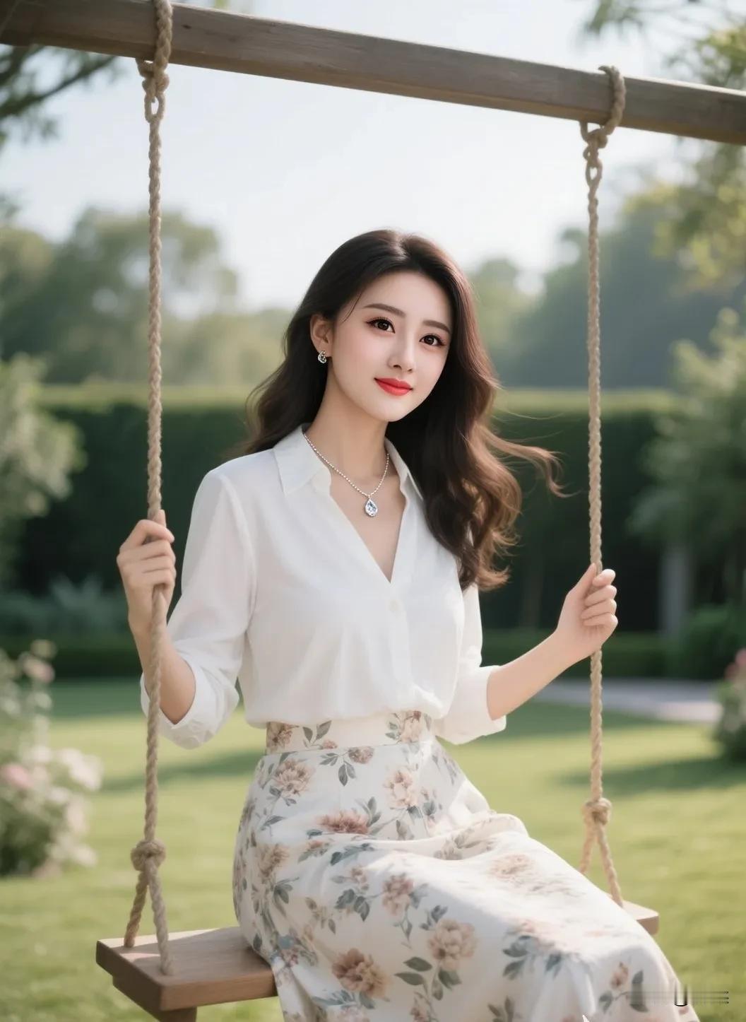 秋千上的温柔时光，感受微风轻拂的浪漫时光的秋千