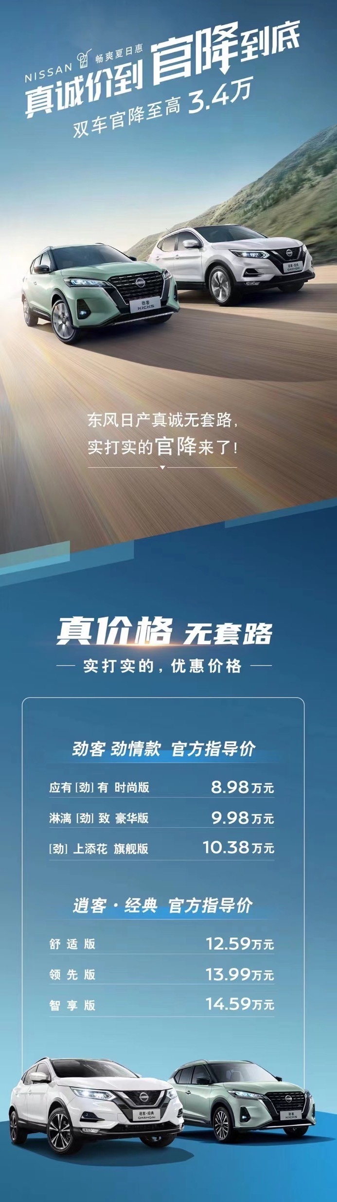 #日产劲客逍客官降至多3.4万# 合资燃油车绷不住了[doge]东风日产把合资紧