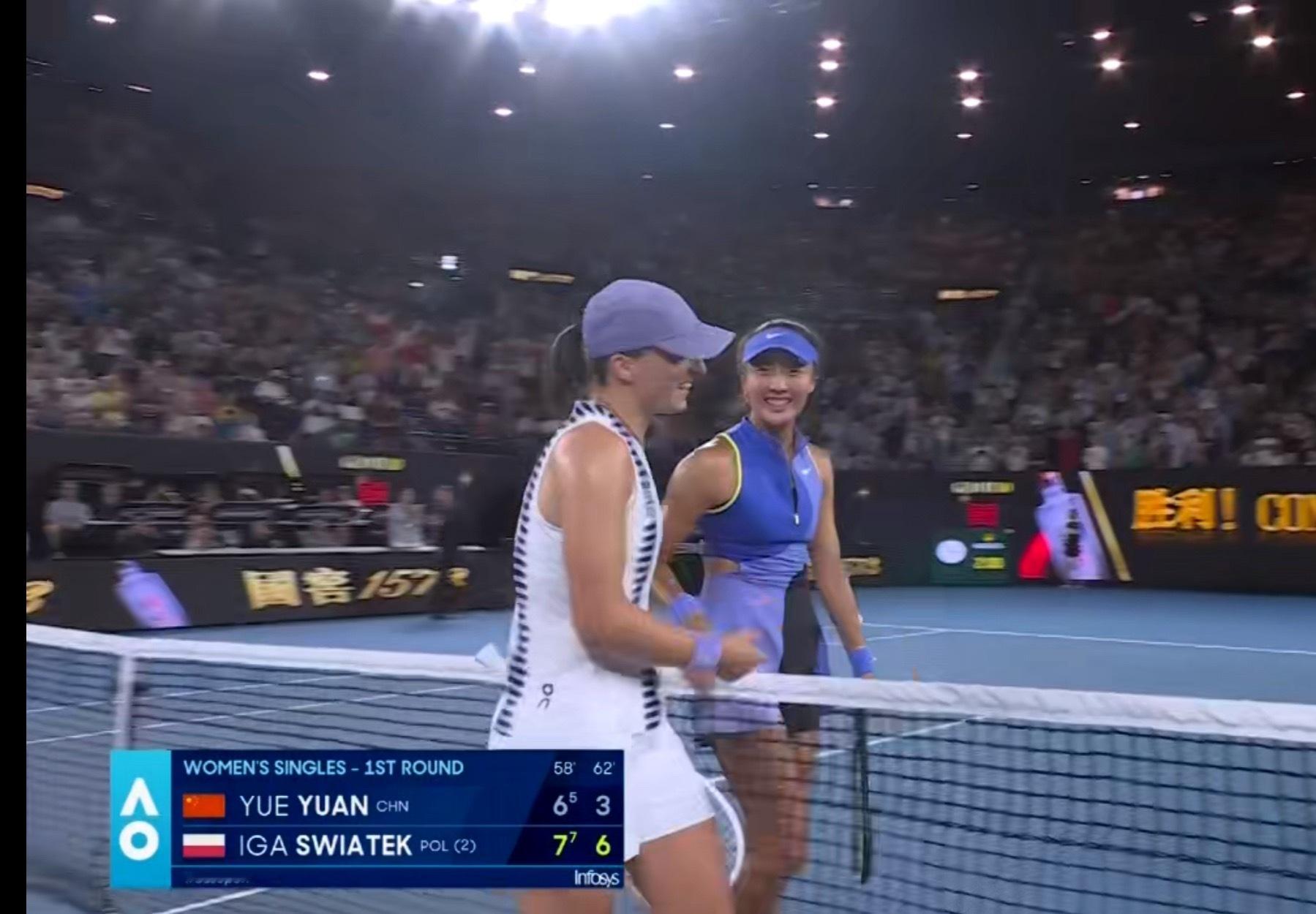 从资格赛突围的袁悦错过首盘5-3的优势，最终两盘输给2号种子斯维亚泰克，止步澳网