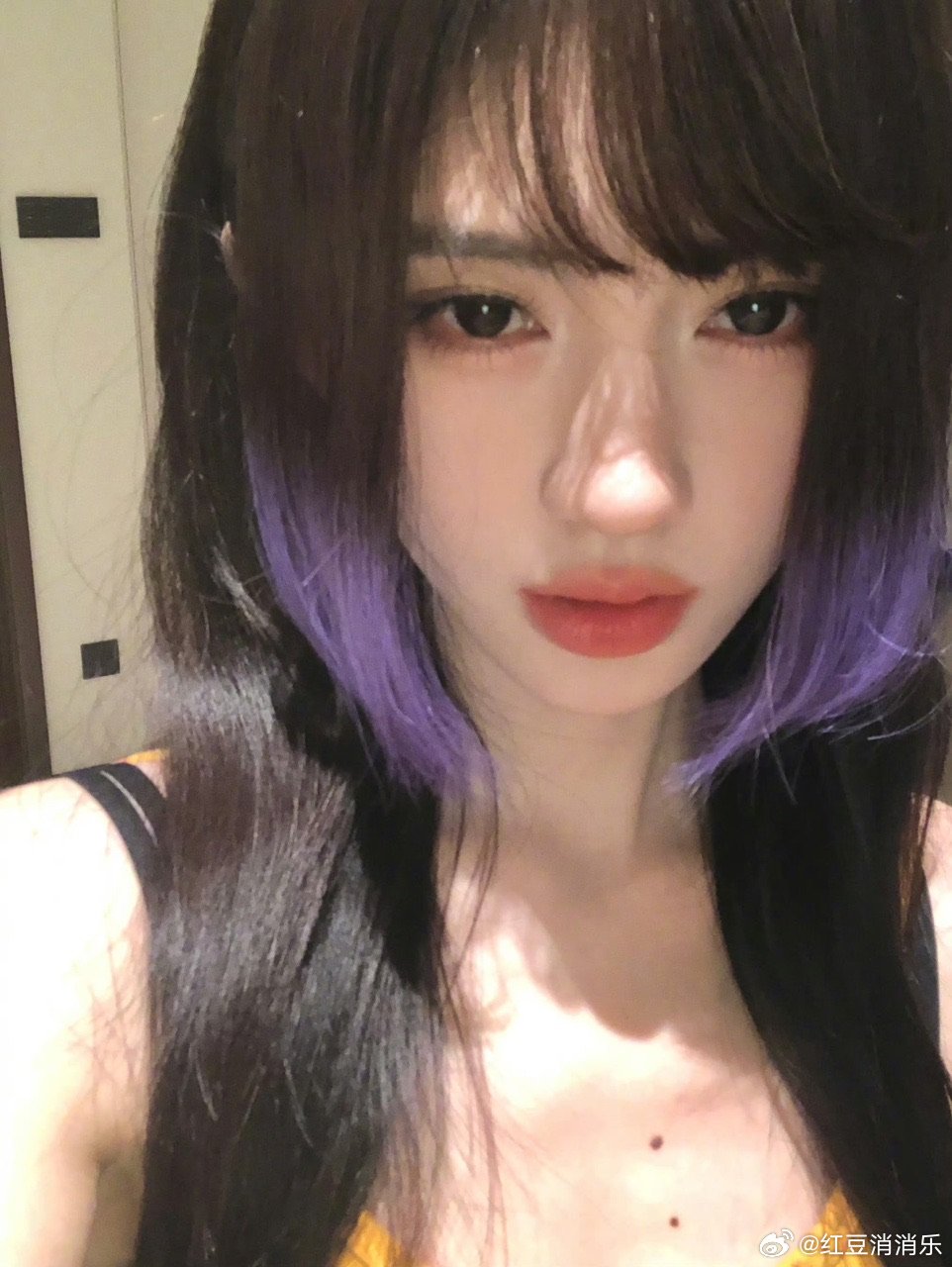 鞠婧祎雾紫发尾染鞠婧祎心动无黎由 鞠婧祎好美啊 