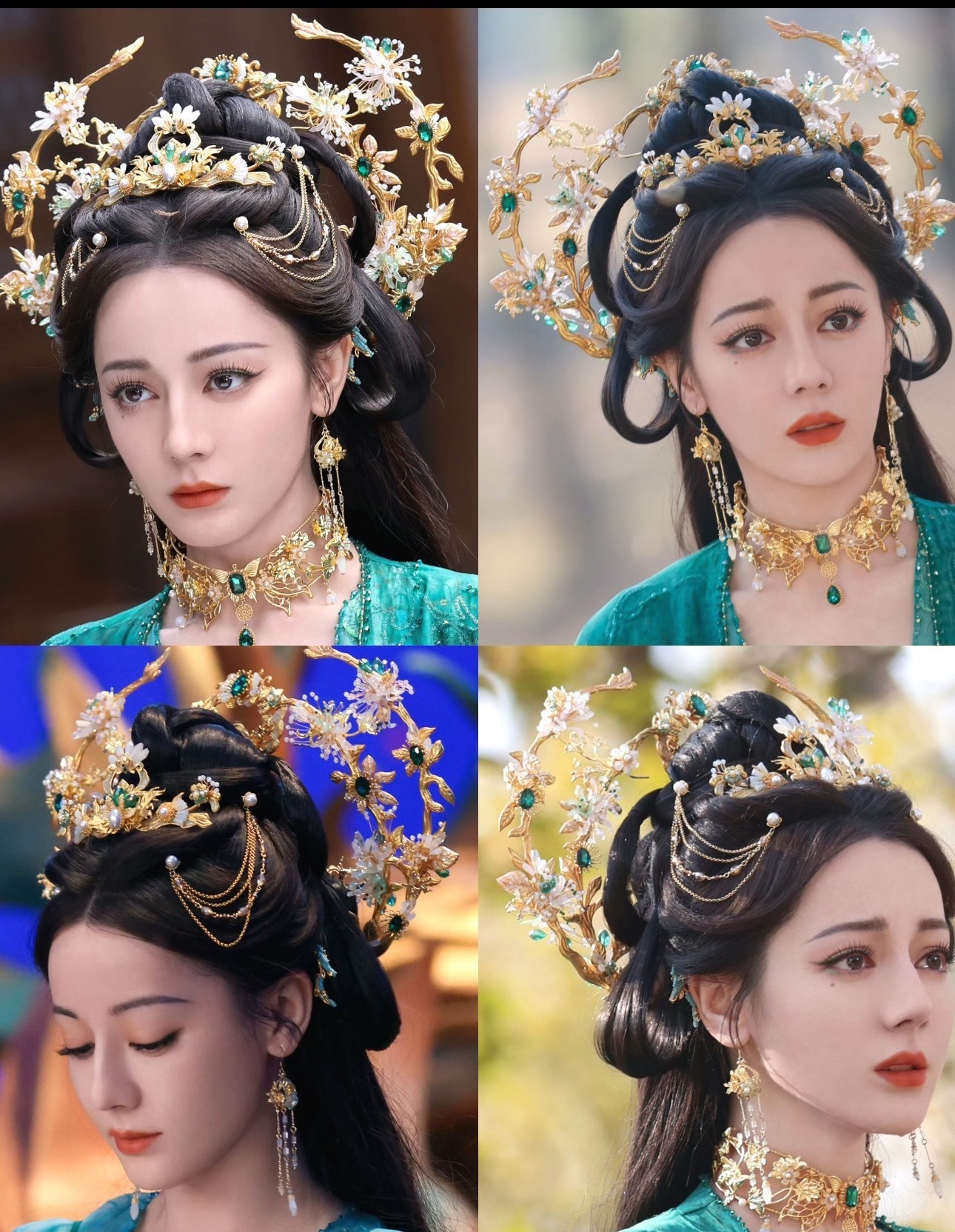网友说这部是迪丽热巴最好看的妆造了，光发饰都好多 