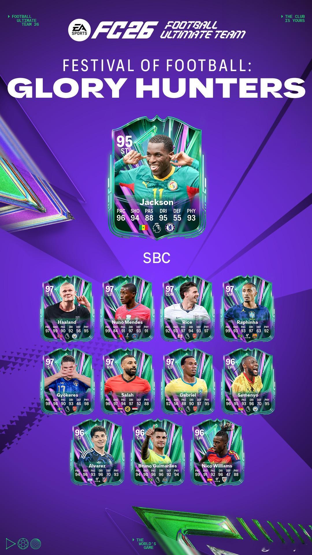 7月6日【新增 SBC】共 3 个1. 89+ 名垂青史球员 10 选 1｜可无