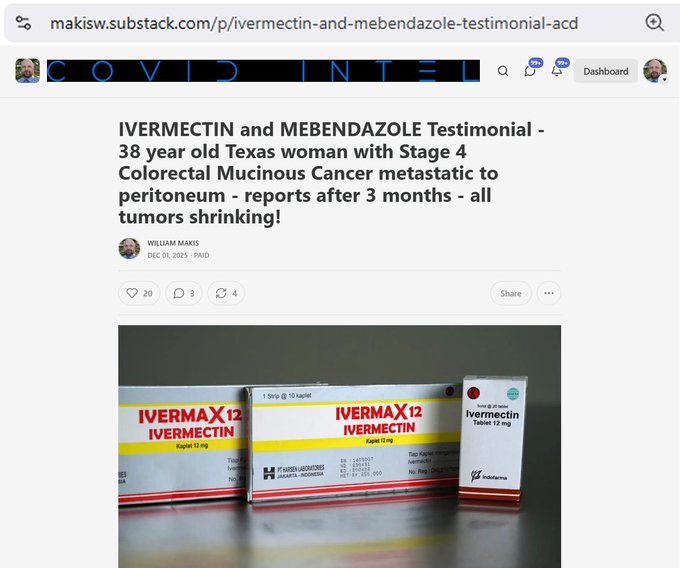 最新文章：伊维菌素和甲苯咪唑治疗案例——一位38岁的德克萨斯州女性，患有4期结直