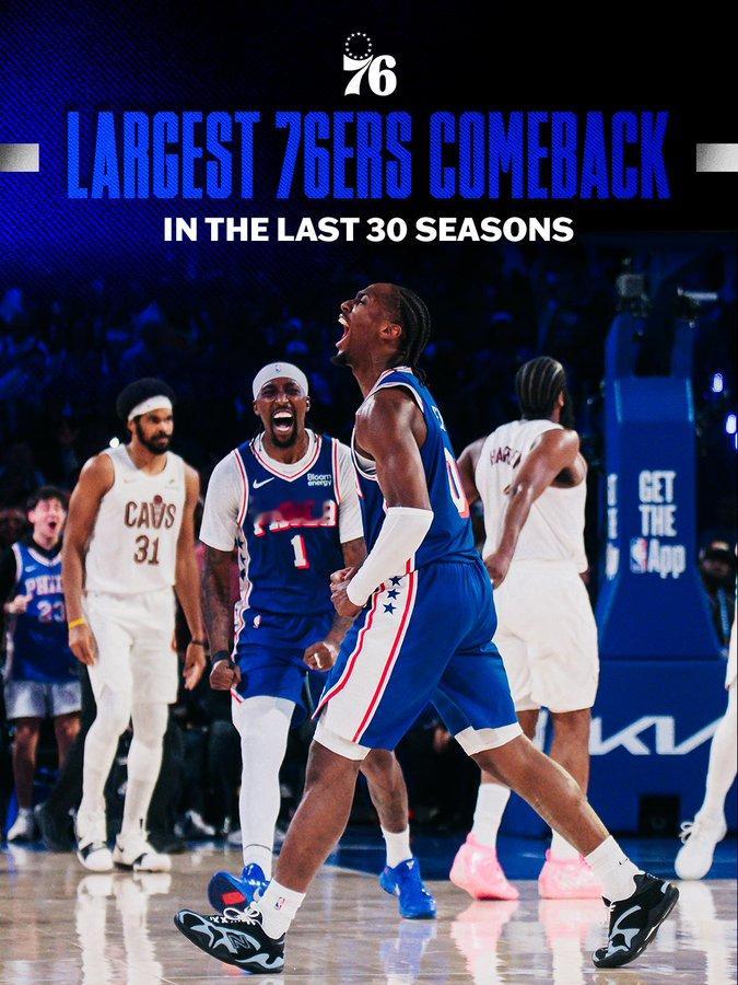 NBA 骑士vs76人76人29分大逆转骑士76人抹平29分分差   詹姆斯76
