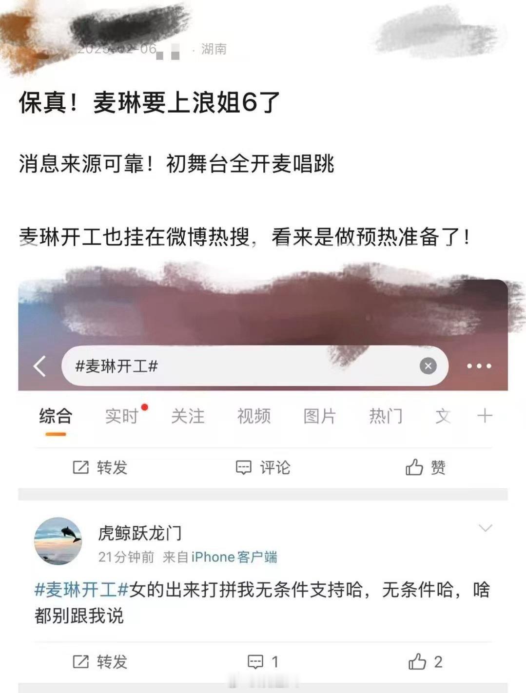 麦琳确定上浪姐6  有网友曝麦琳确定上浪姐6，还称初舞台全开麦唱跳，并保证消息来