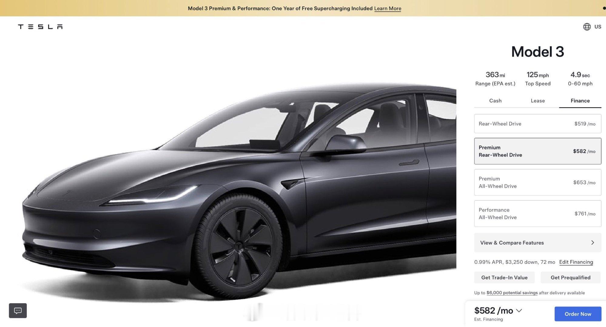 油价高企，每月出行费用飙升？特斯拉的促销机会又来了。你可以以每月 582 美元（