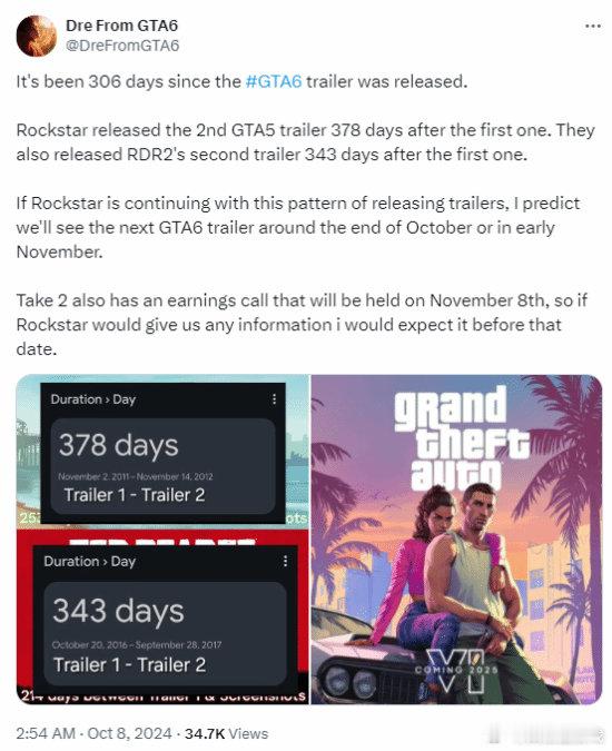 《GTA6》新预告片要来了？[干饭人]照R星的习惯，第二支预告差不多该来了《道德