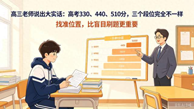 高三老师说出大实话：高考330、440、510分，三个段位完全不一样