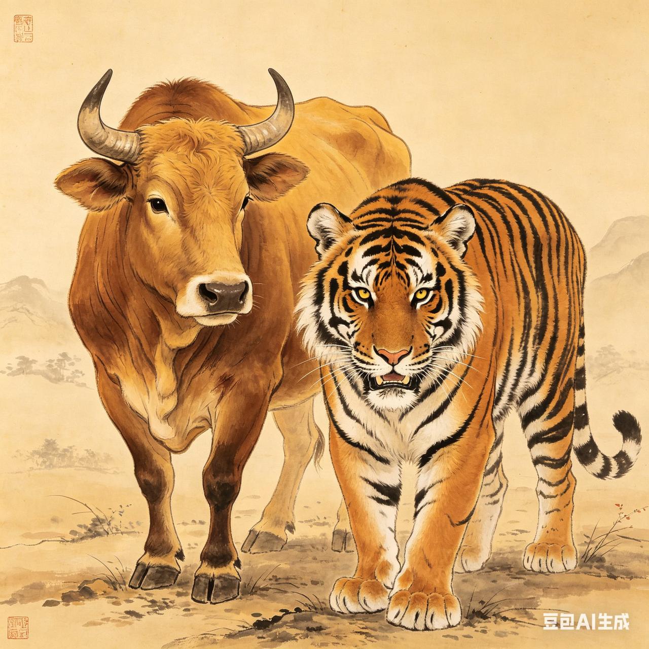 1. 生肖排位（固定顺序）
鼠→牛→虎→兔……
👉 这里：牛在前，虎在后

2