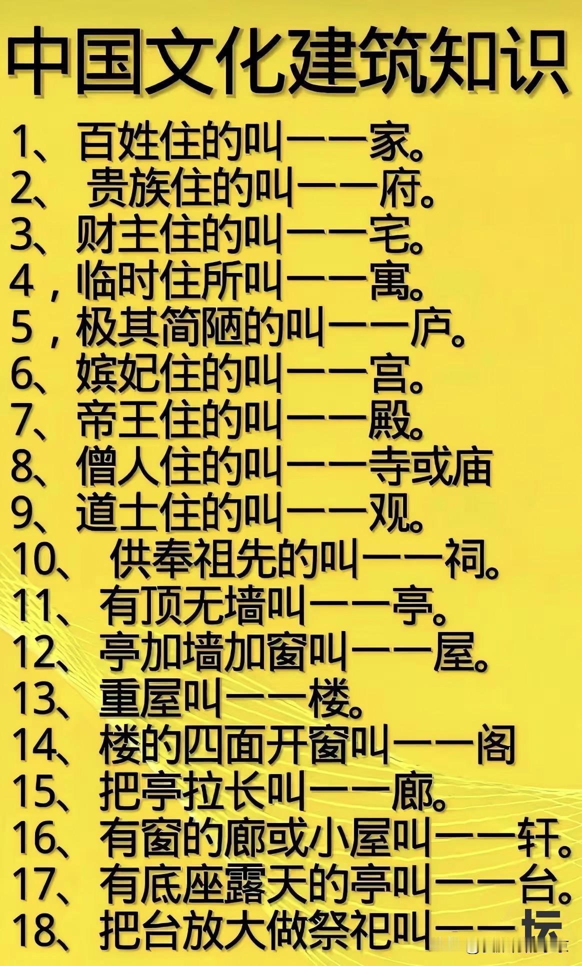 我国古代建筑的区分
看看👀什么才是我们所说的～“家”？
帝王住的房子～殿
嫔妃