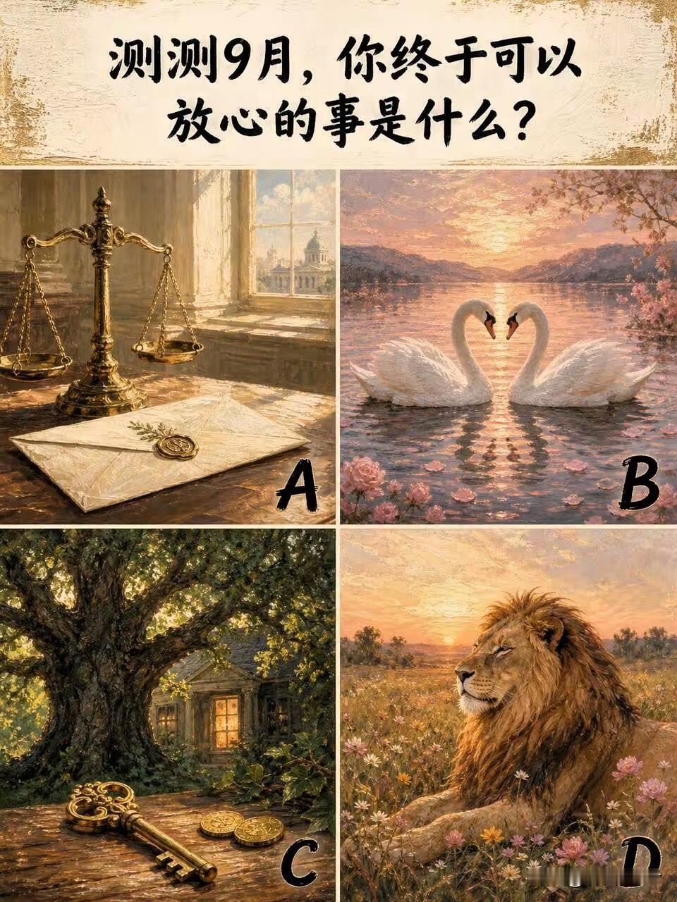 九月好运测试！选一张图，看看哪件心事终于可以放下
生活总有许多悬在心里的牵挂，让