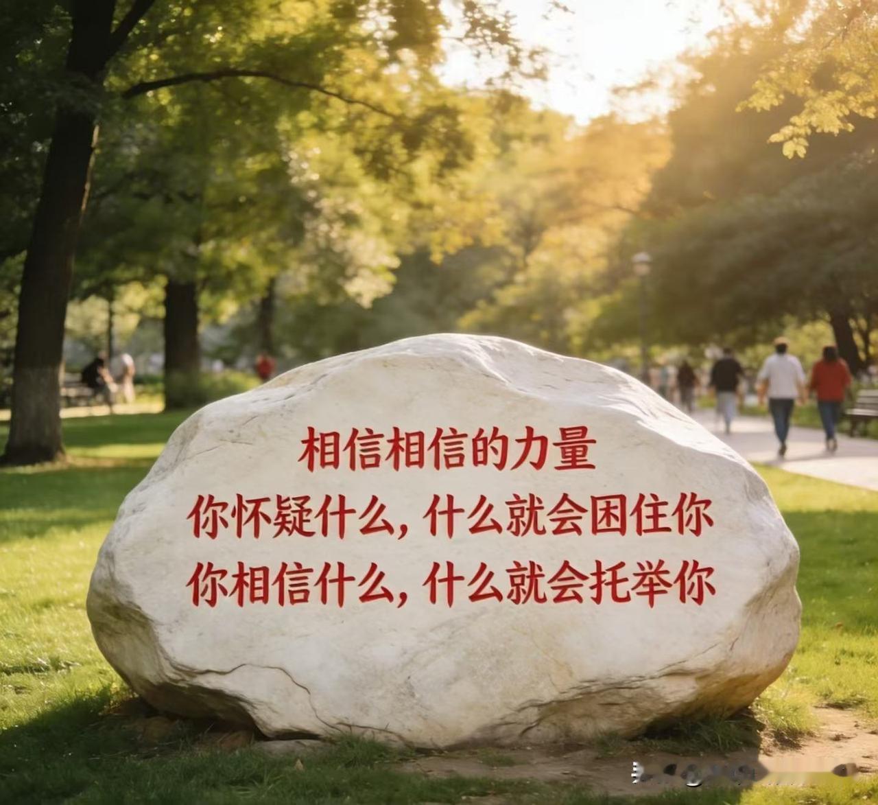 你怀疑什么，什么就会困住你！
你相信什么，什么就会托举你！