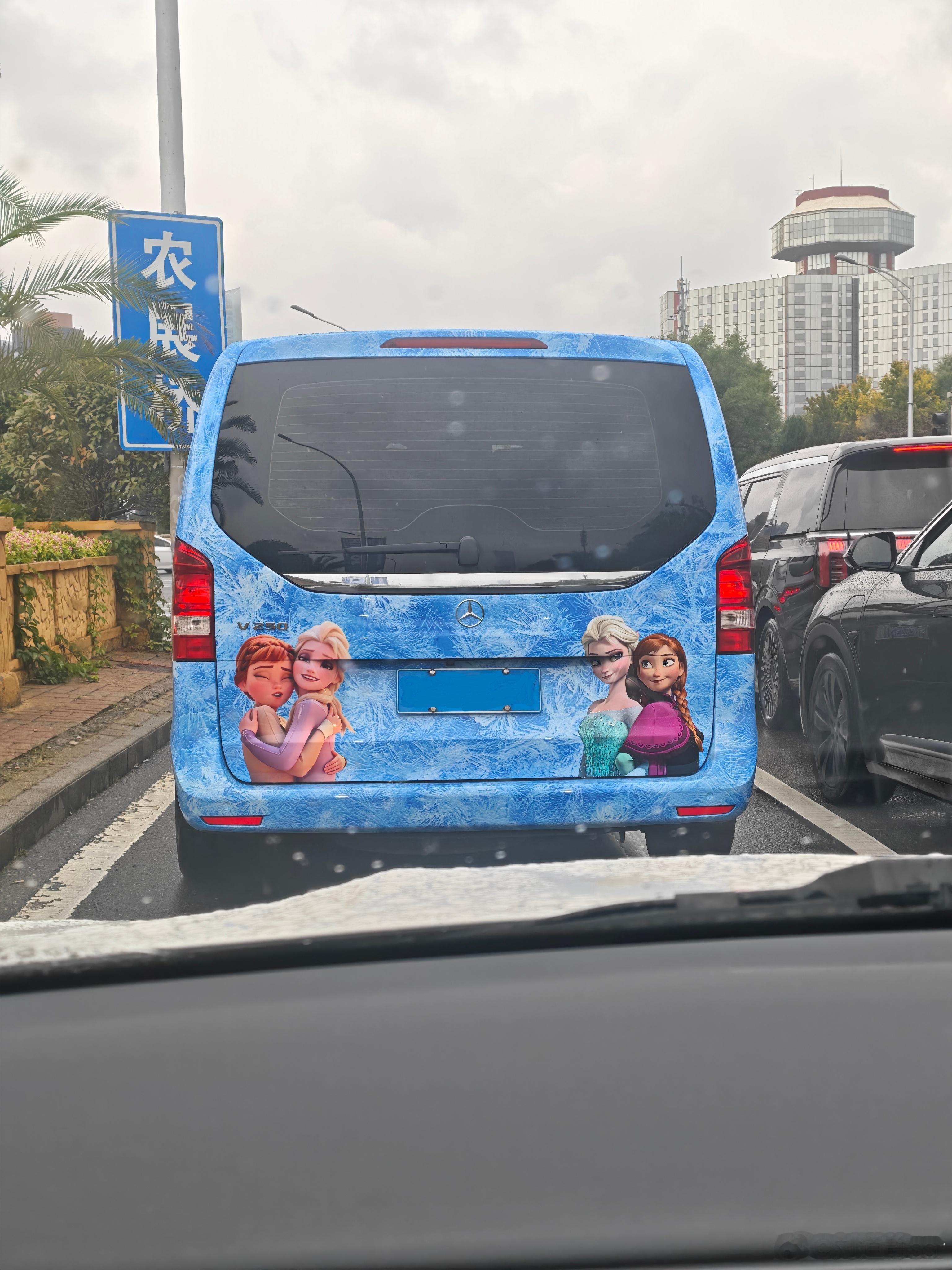 我一直觉得奔驰v只能商务范我猜看来车主肯定是对女儿宠爱有加[思考] ​​​