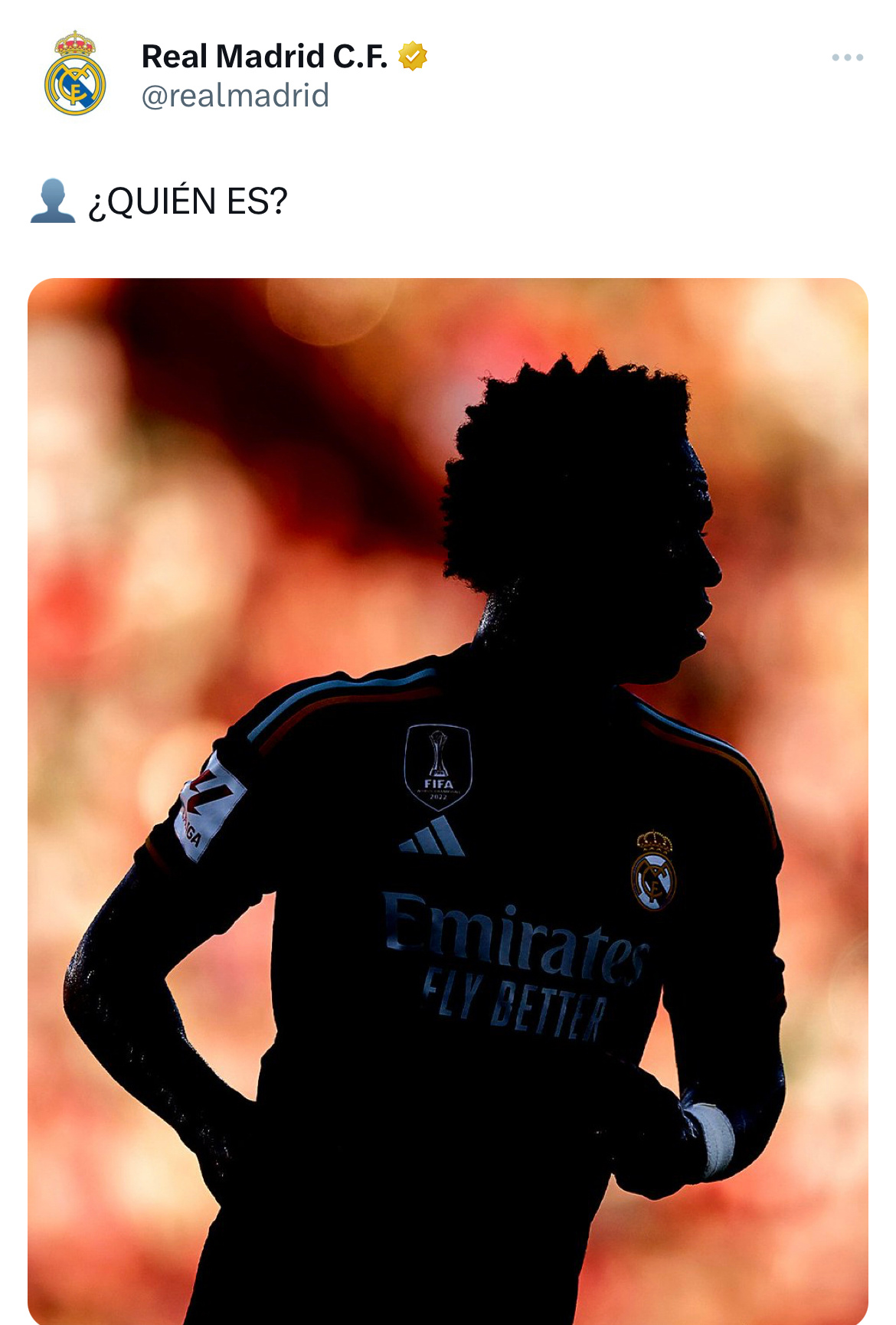 官方问他是谁？应该没人猜到吧#halamadrid# ​​​