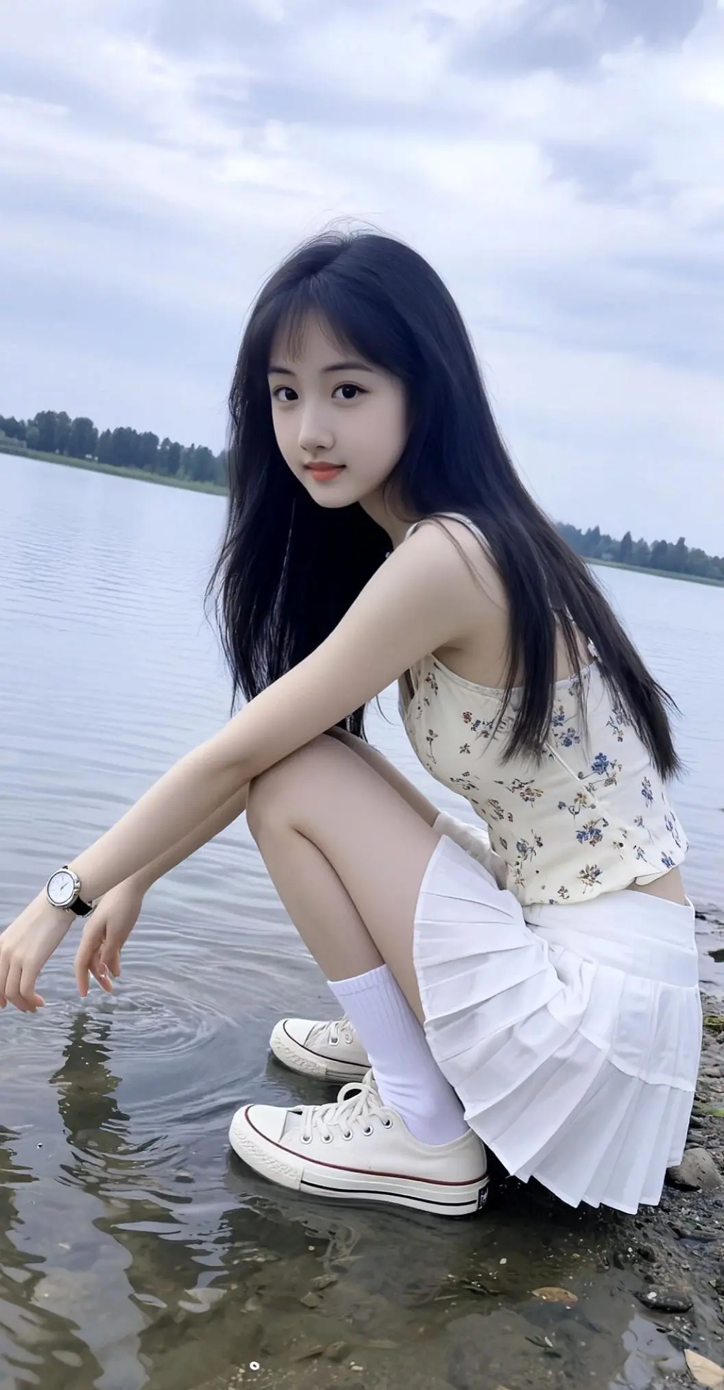 AI清透水边写真感 ai创作 青春女大穿搭 少女感夏日ootd 夏天才...