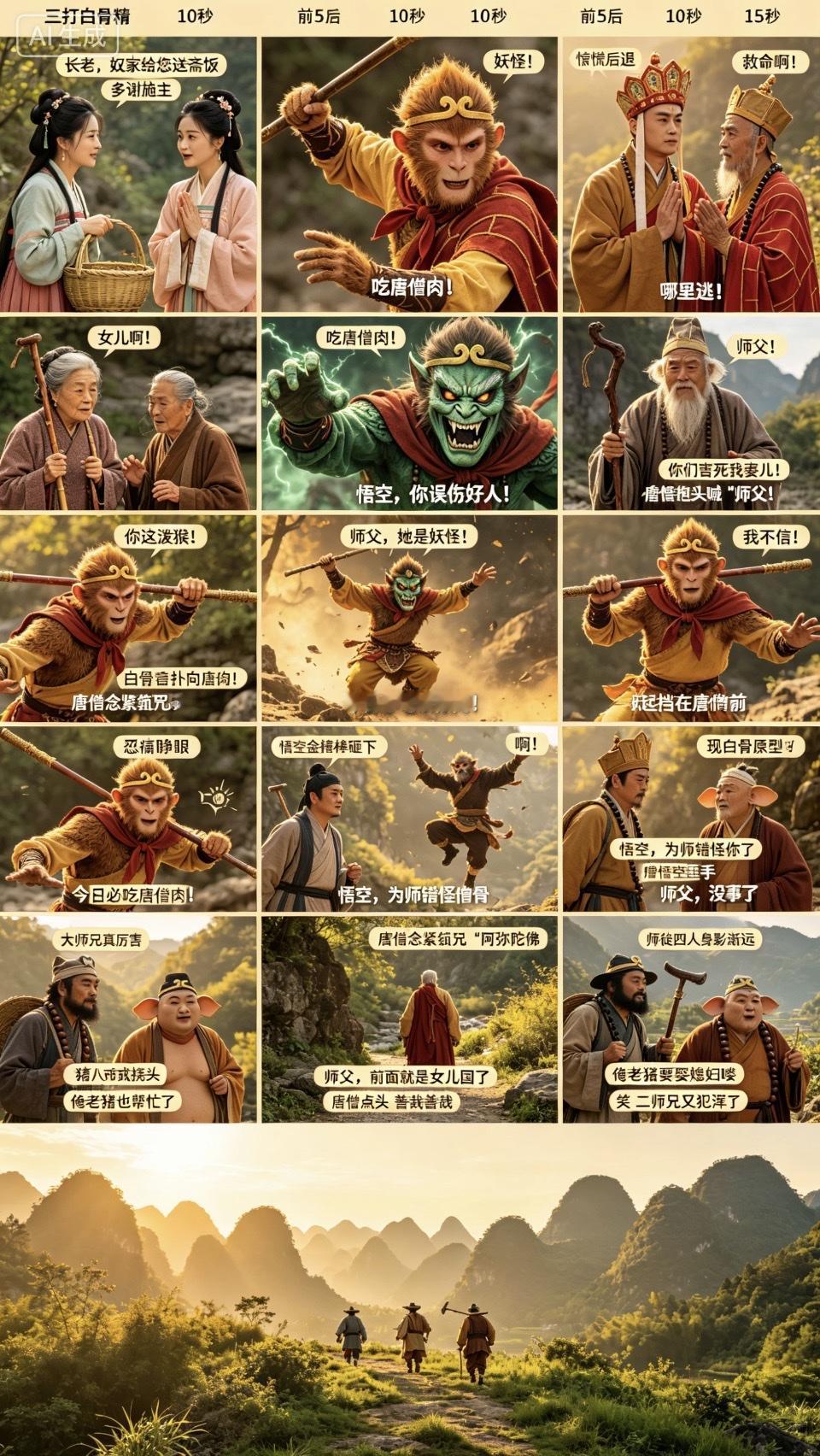 《西游记》经典场景回顾，感受师徒四人西天取经的冒险旅程！