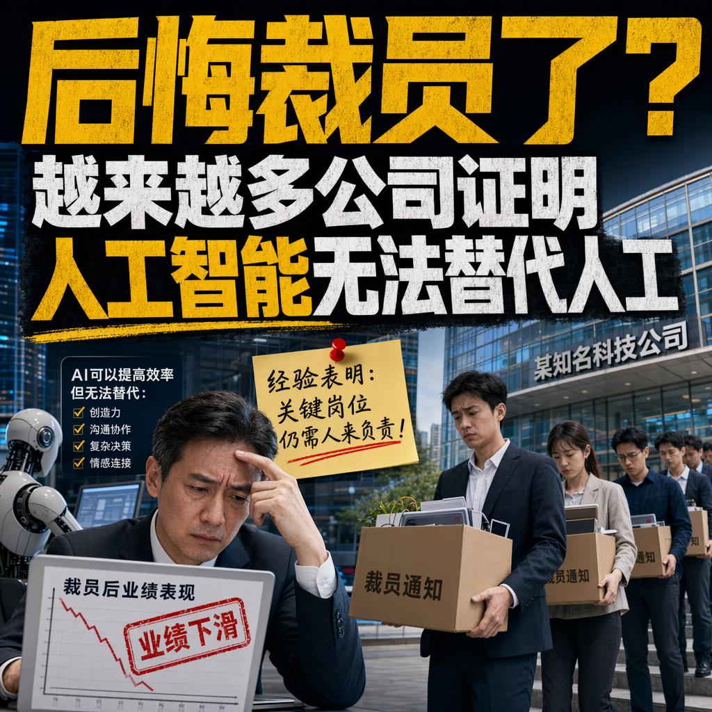 越来越多公司开始为“AI裁员”买单了。
过去两年，科技圈流行一句话：AI要取代人