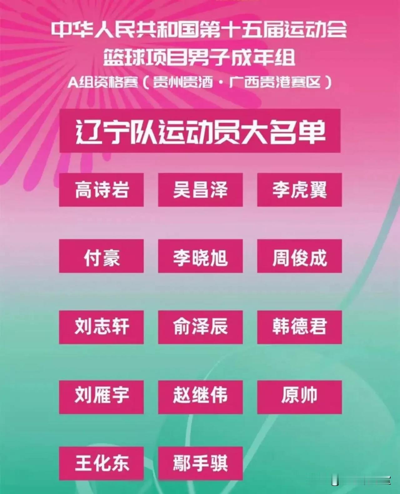 辽宁男篮全运会成人组大名单公布，恕我不理解，大名单为什么没有郭艾伦？真的是泼出去