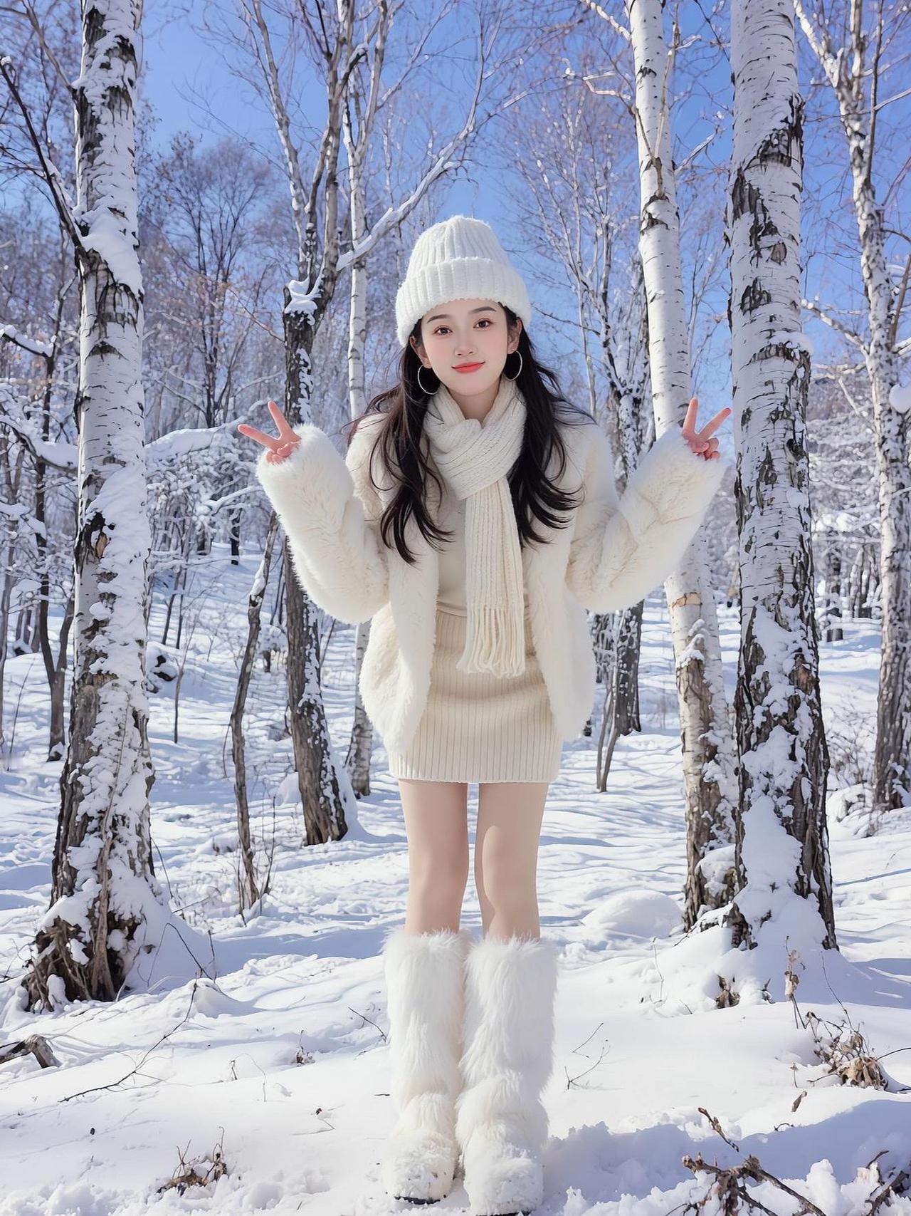 AI冬日森系照 抖音ai创作 抖音玩法合伙人计划