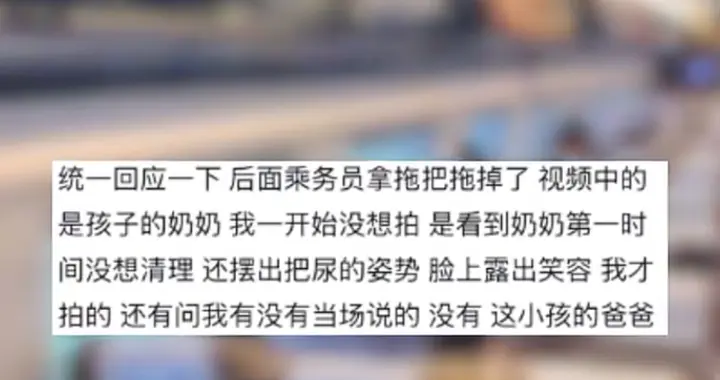 高铁座位上家长当众给孩子把尿，尿液流了一地，拍摄者：最终还是乘务员拿拖把默默清理干净