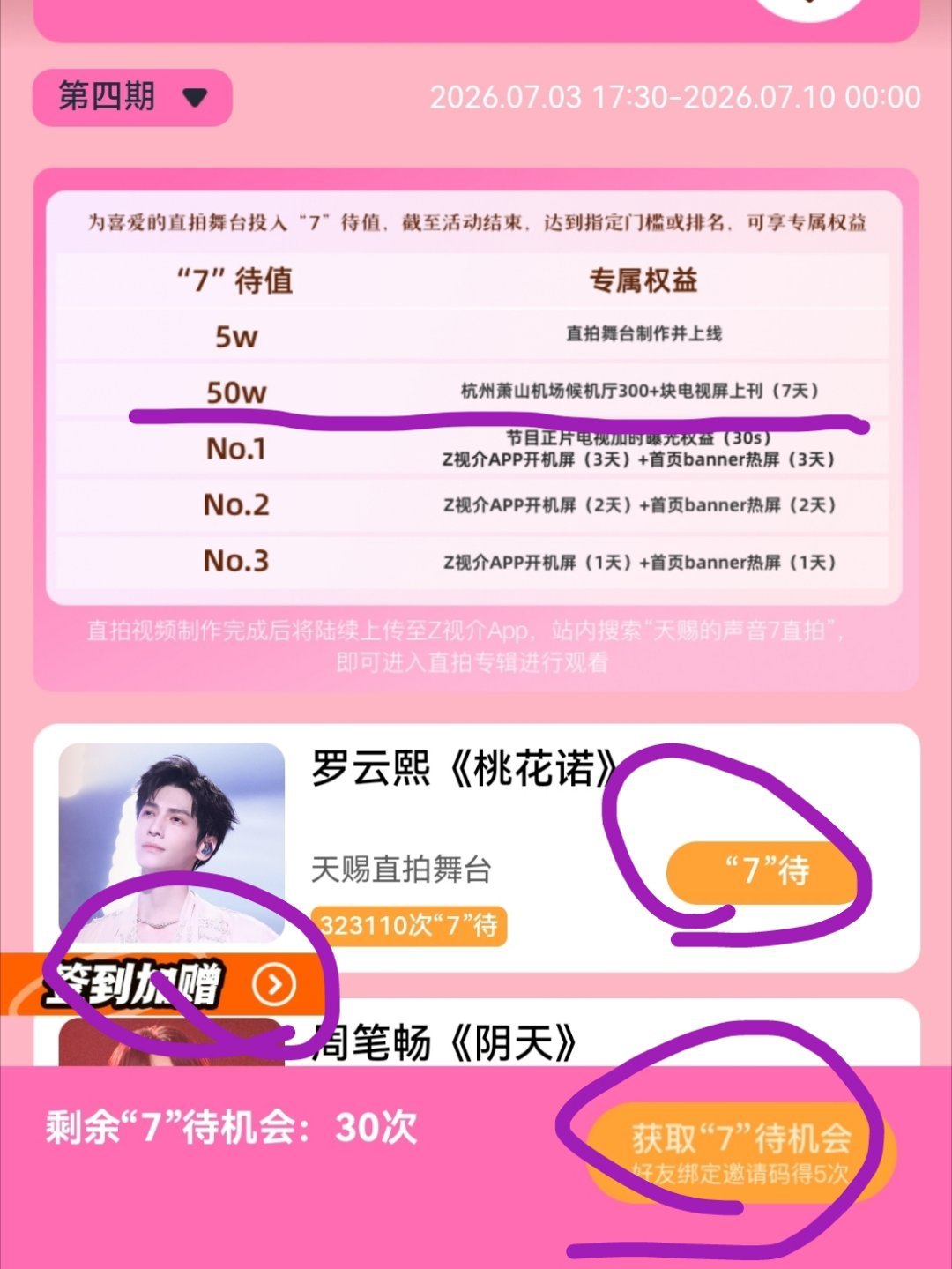罗云熙粉，今天还没完成这个的，都去做一下。50w能解锁萧山机场300块大屏，只剩