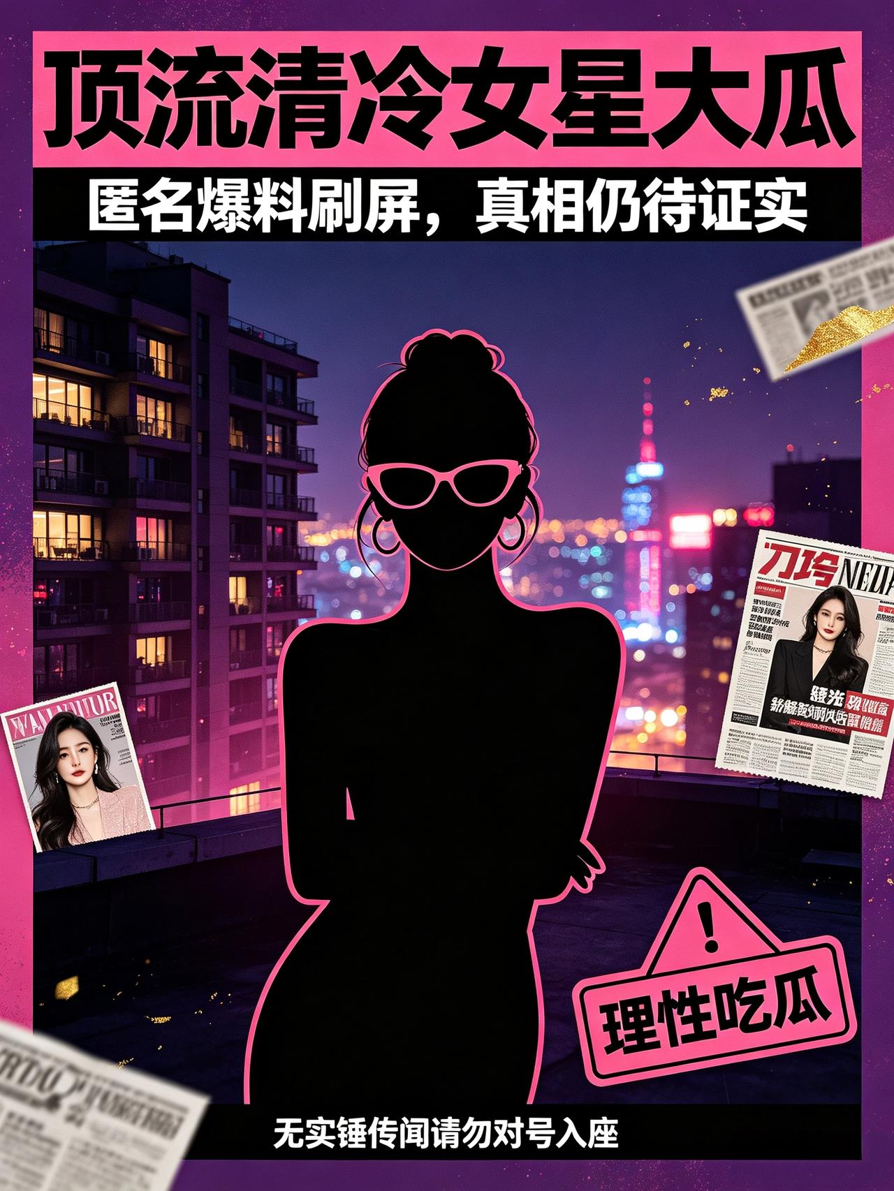 全网疯传！顶流清冷女星隐秘大瓜，无实锤谜语爆料真的可信吗？
 
近日娱乐圈又爆出