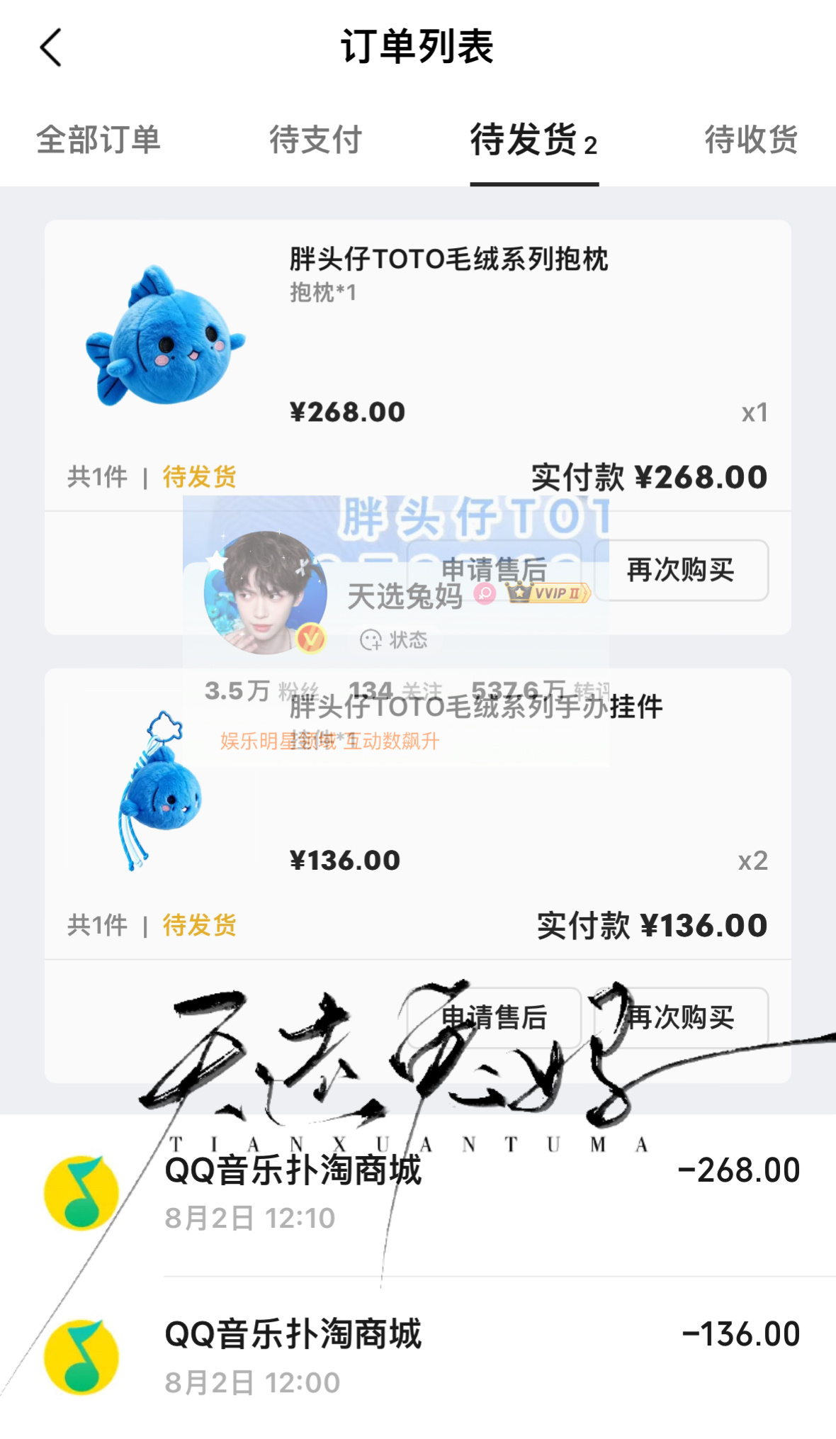 oi又补了一个抱枕 