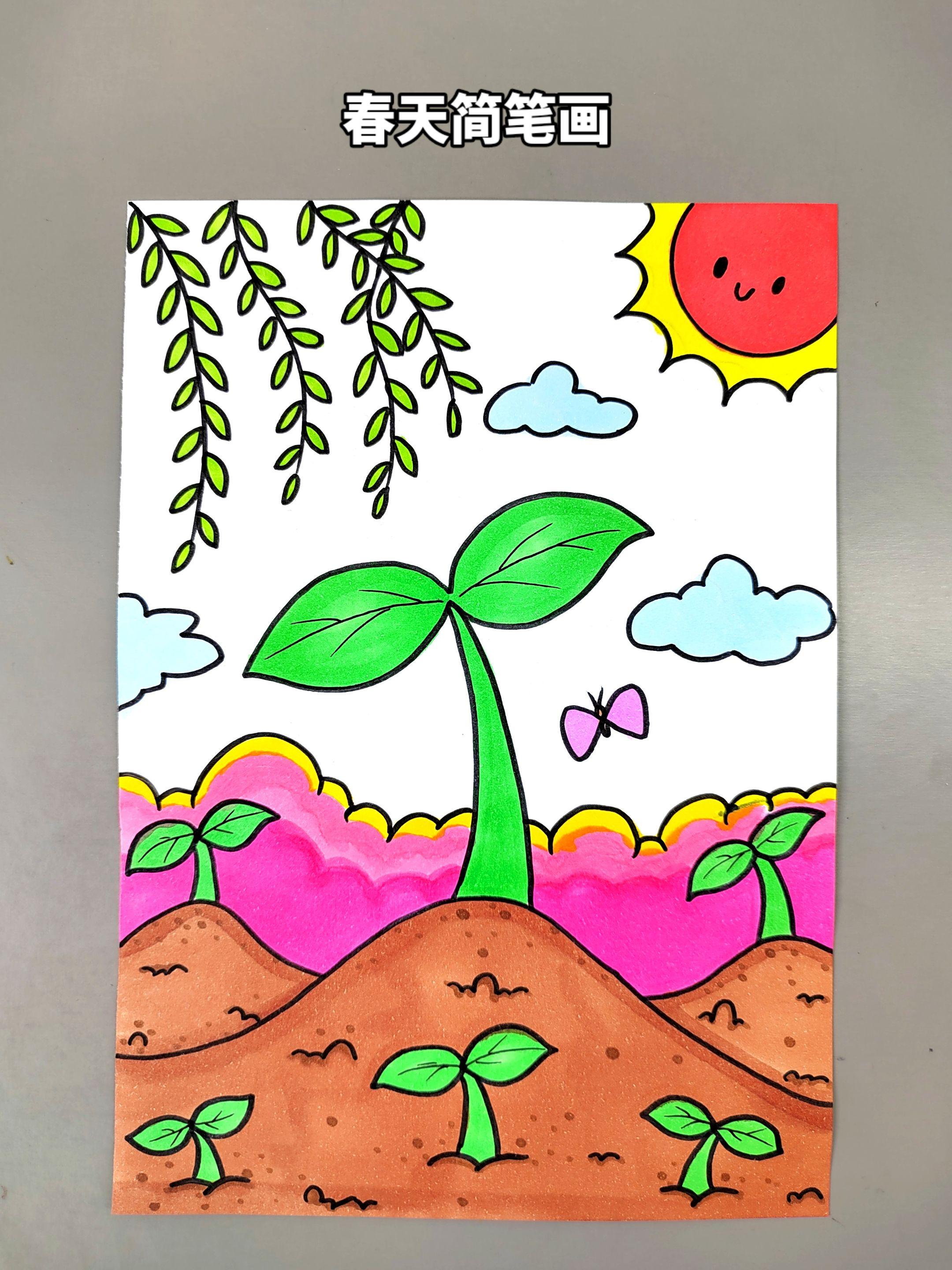 简单好看的春天主题创意画，一学就会，快来试试吧