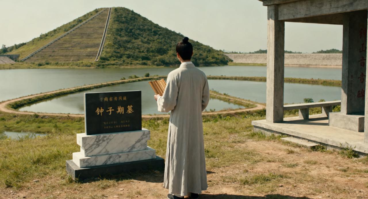 在湖北省蔡甸区新农镇马鞍山南麓的凤凰咀zuǐ上，有这么一座陵墓，它面朝南湖，背靠