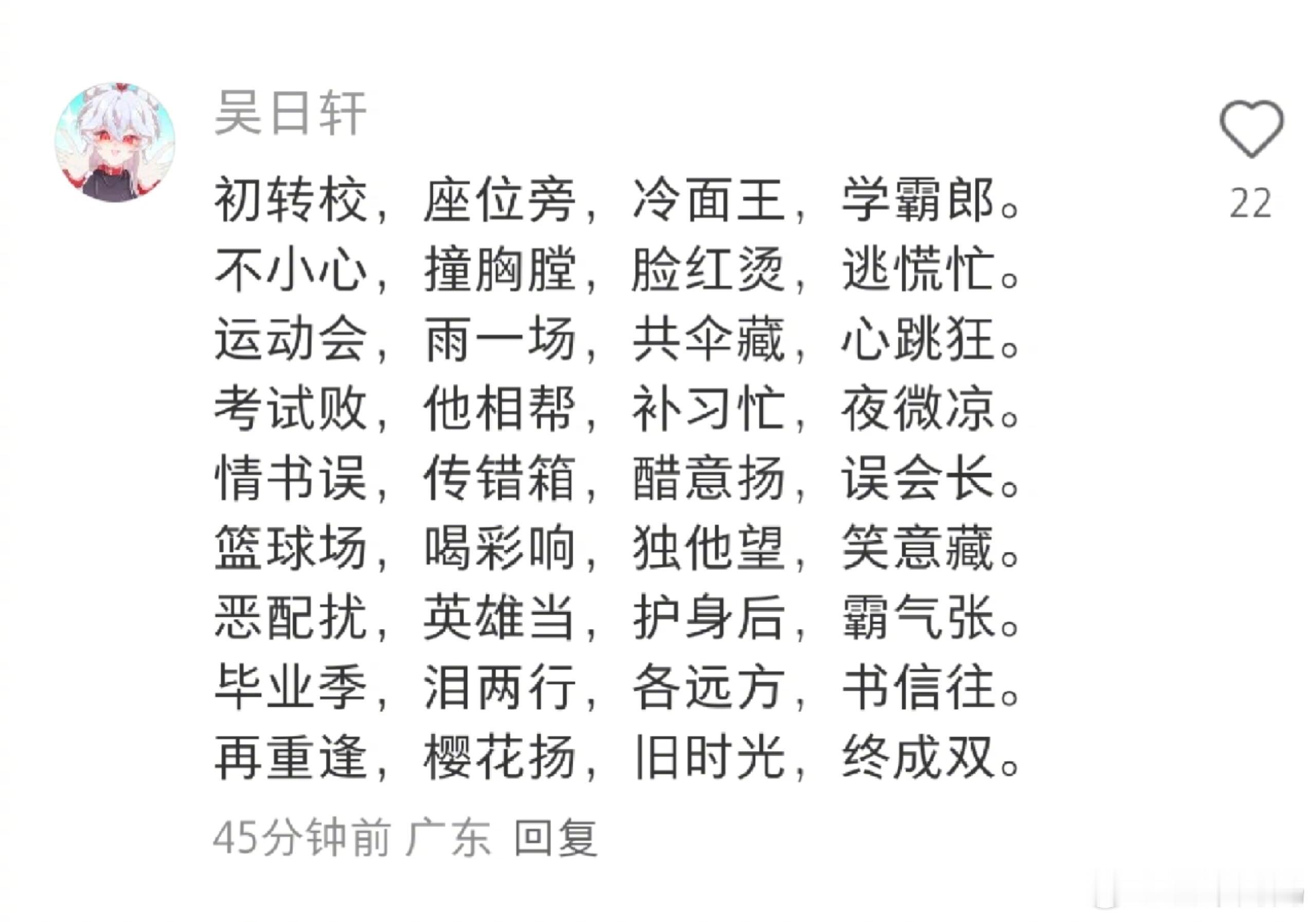 感觉看完了一万本校园文： ​​​