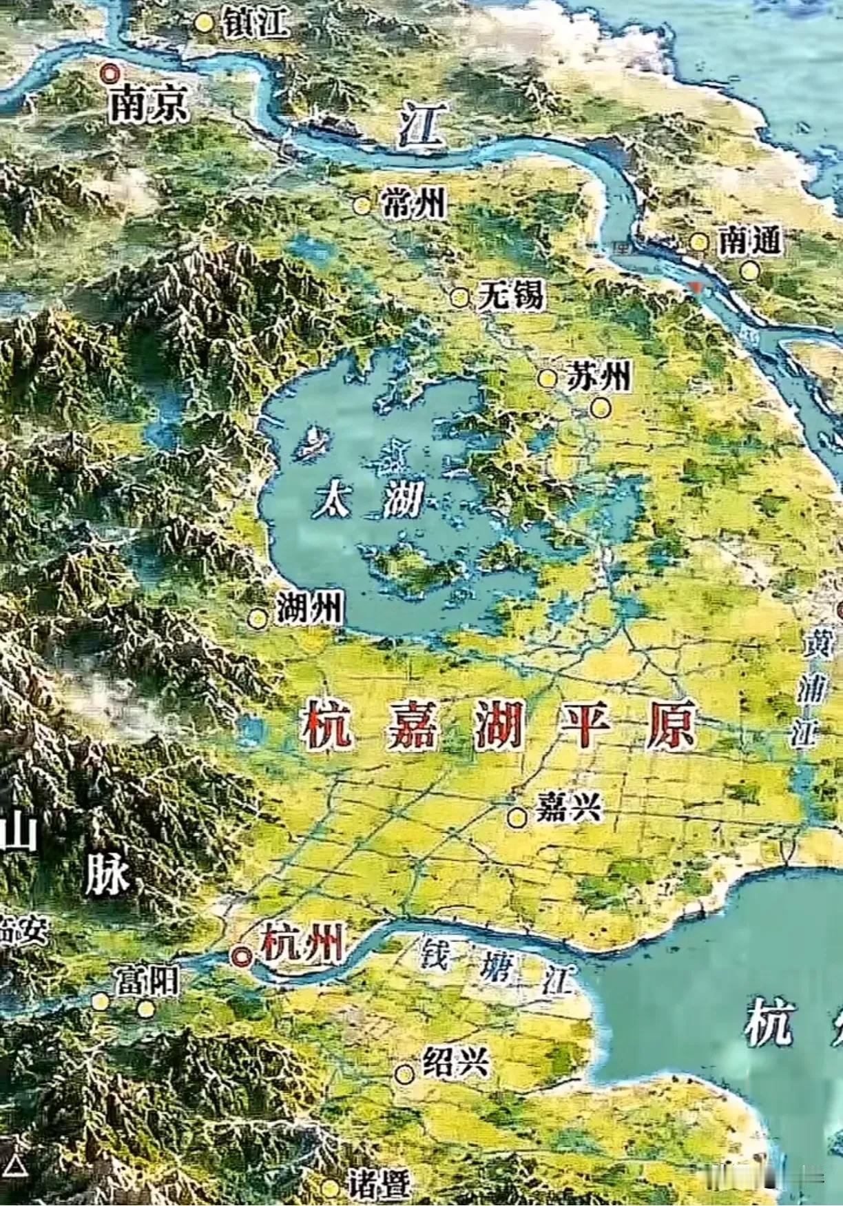 杭嘉湖平原属于长江三角洲平原的南翼，以太湖为邻，北边挨着太湖，西边是天目山山脉，