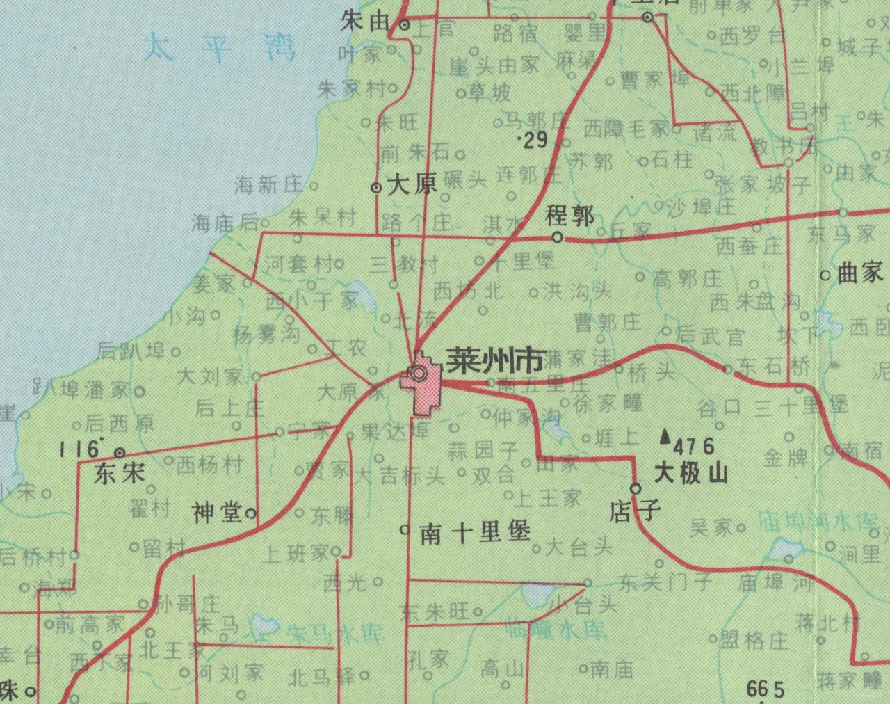 1988年山东莱州市 招远县地图