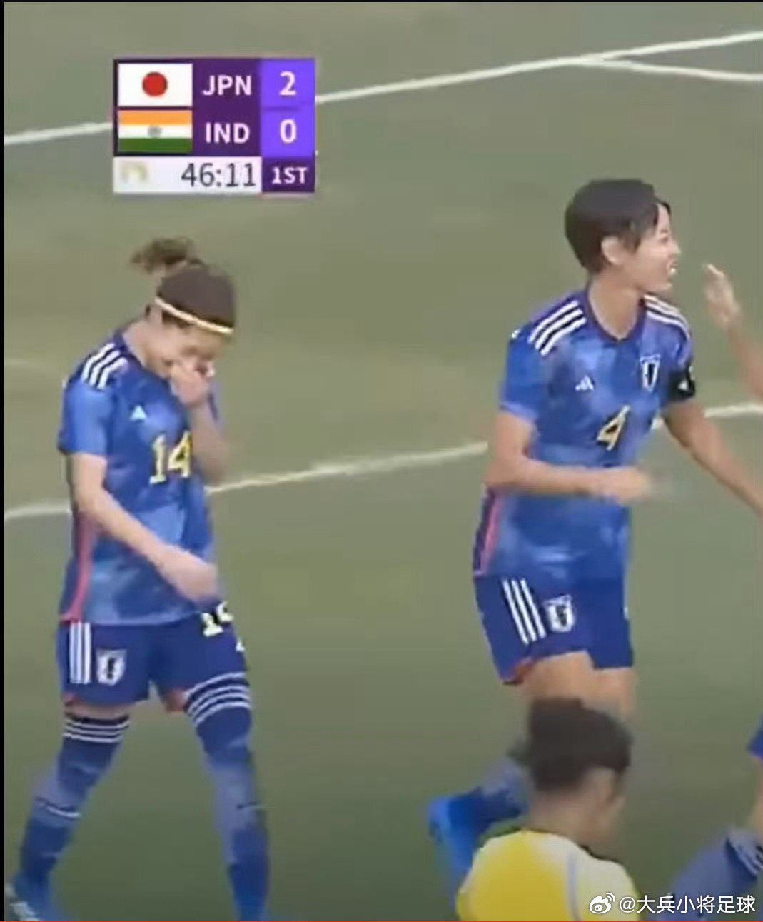 又要踢印度了，上一次由于腿短被中嶋淑乃选手抢了风头。nadeshiko japa