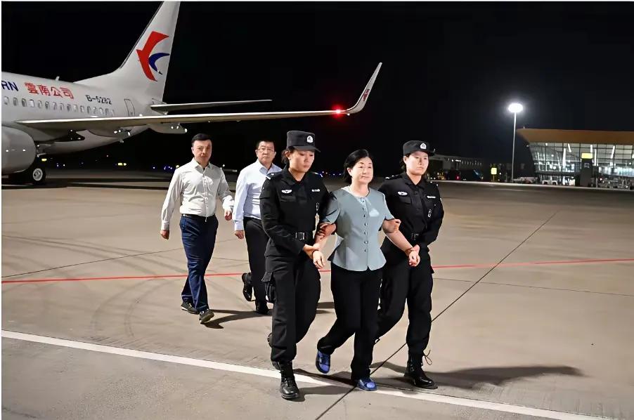 作为红通人员之一

这样的人被引渡回国

押解时，居然不上手铐？

只是两个女特