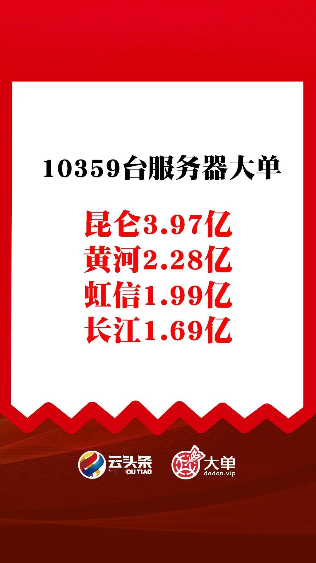 昆仑、黄河、虹信、长江