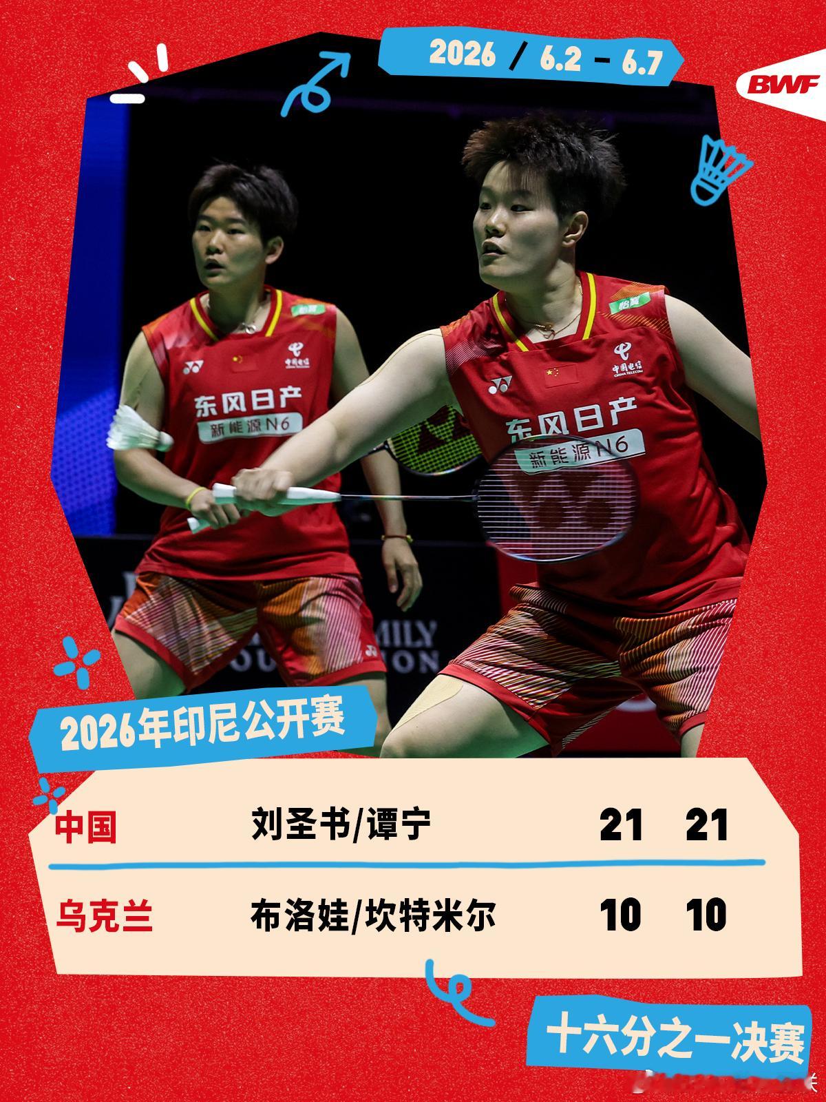 2026年印尼羽毛球公开赛 首轮赛况🔥刘圣书/谭宁21-10 21-10布洛娃