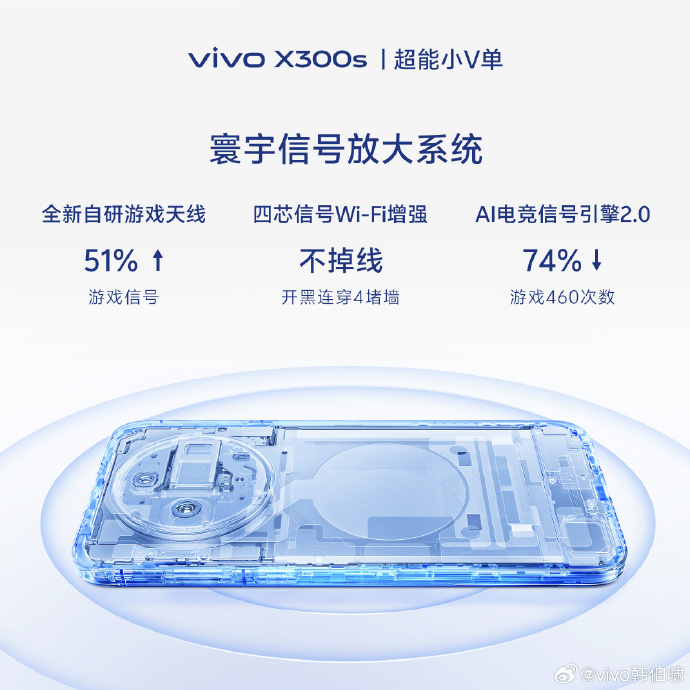 超能小V单vivo X300s竟然移植了蓝厂的性能电竞全家桶X系列首发搭载口碑绝