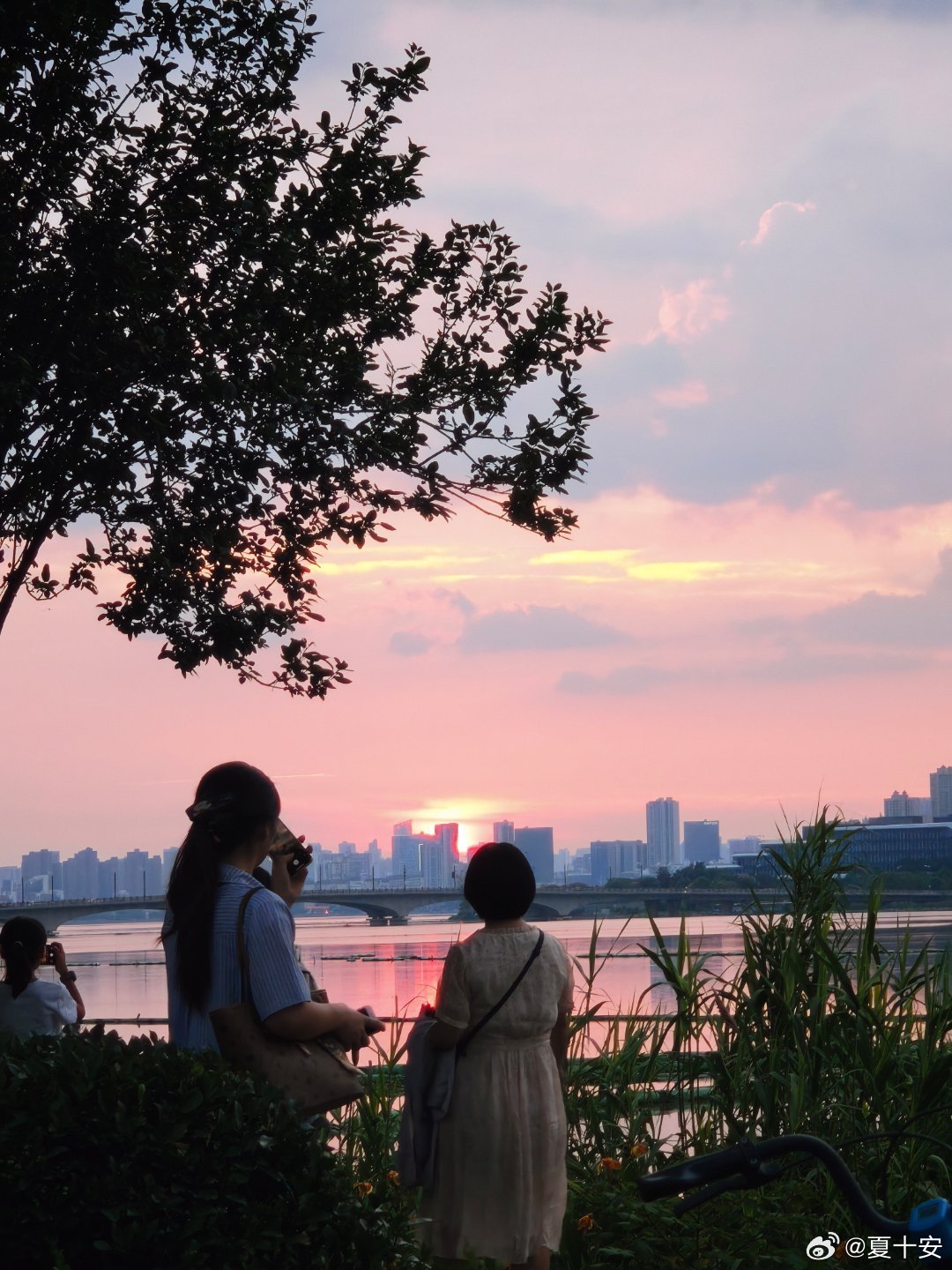 堵车途中，偶遇一轮绝美夕阳🌇 