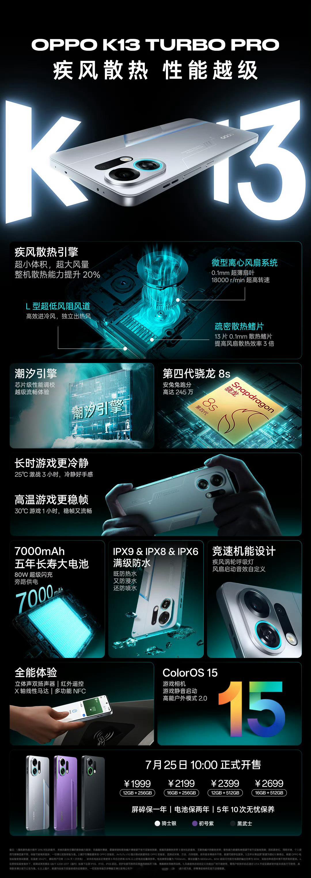 OPPO K13 Turbo Pro：12+256GB 1999元起OPPO K